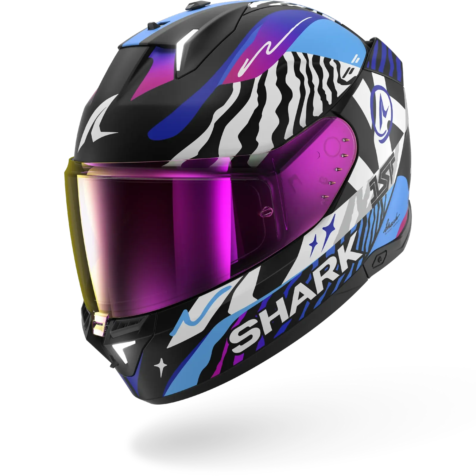 Каска Shark Skwal i3 Speed-Fancy Black White Blue Mat