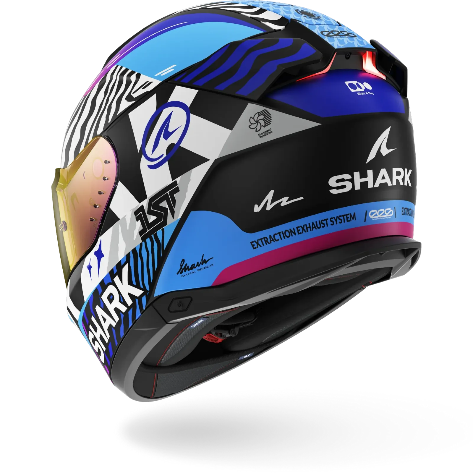 Каска Shark Skwal i3 Speed-Fancy Black White Blue Mat