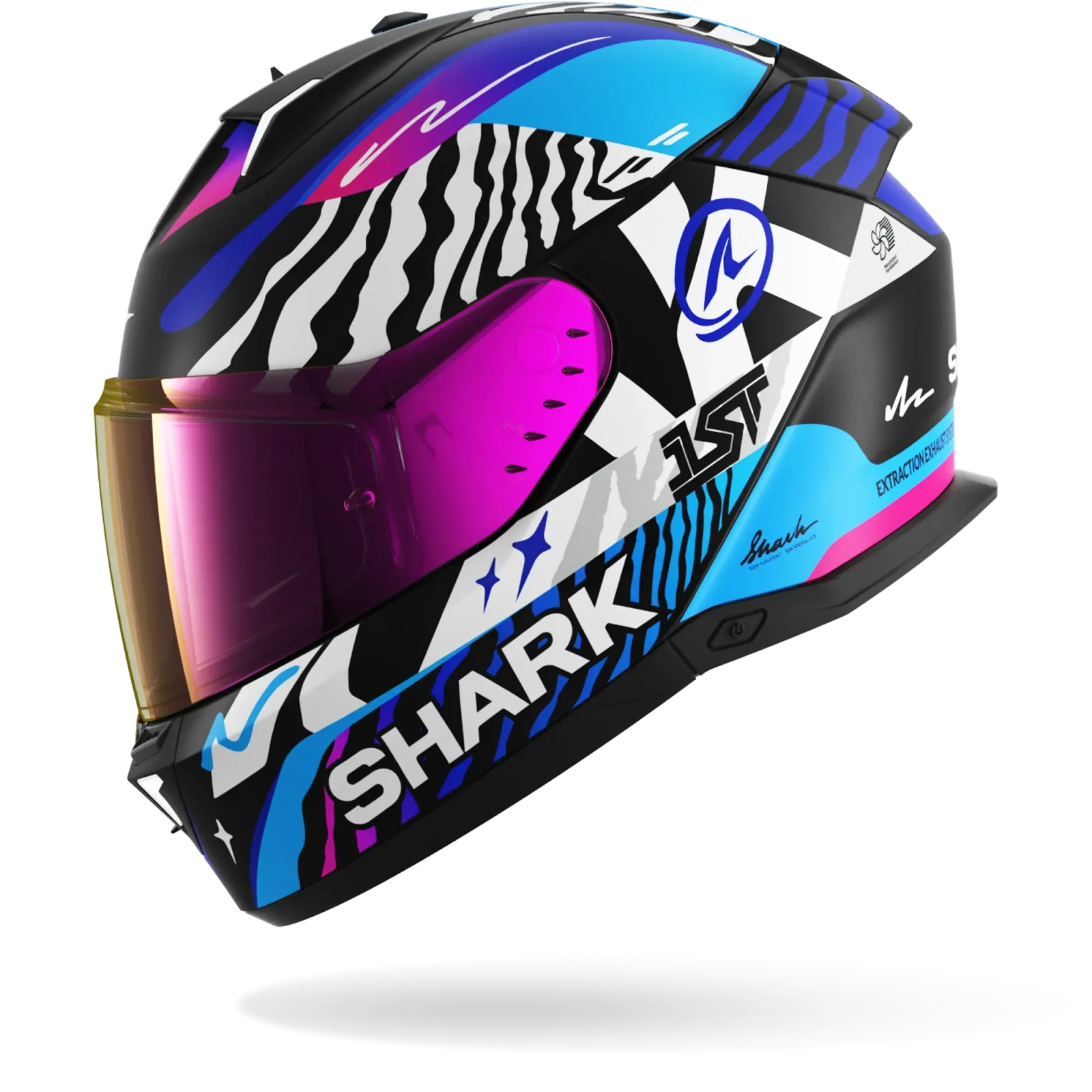 Каска Shark Skwal i3 Speed-Fancy Black White Blue Mat