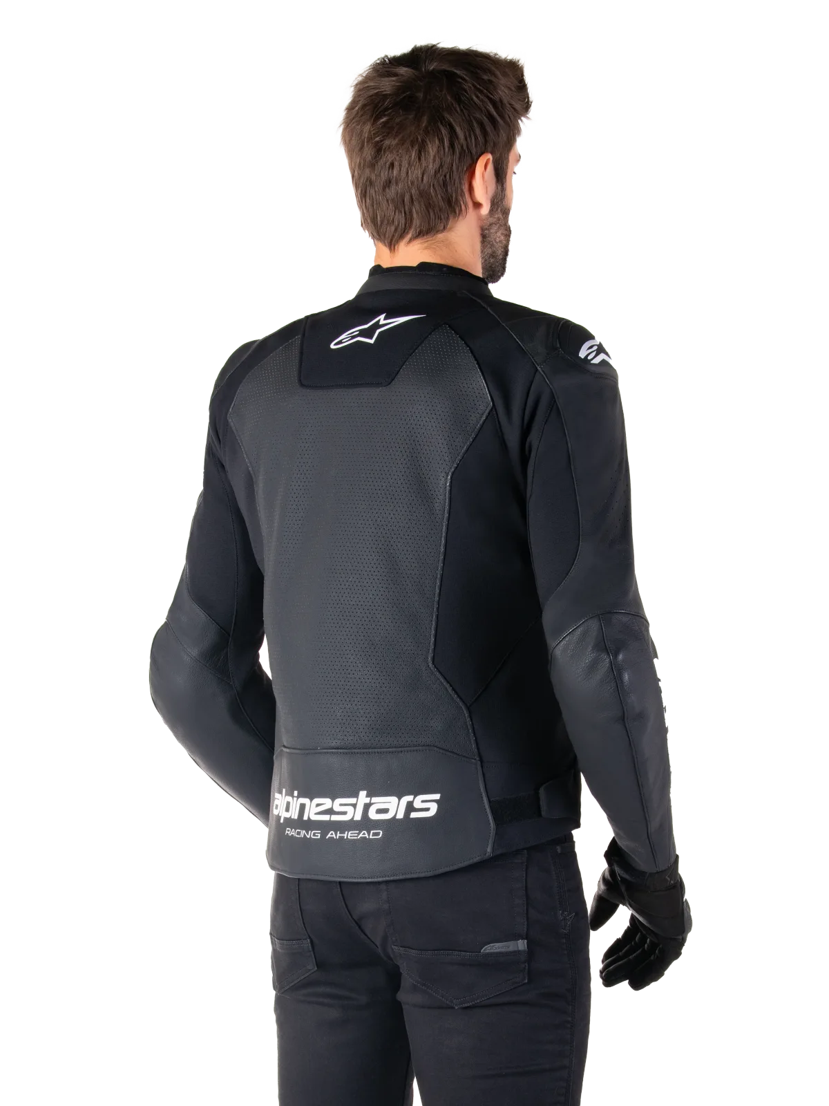 Кожено яке Alpinestars Faster V3 Airflow Black White