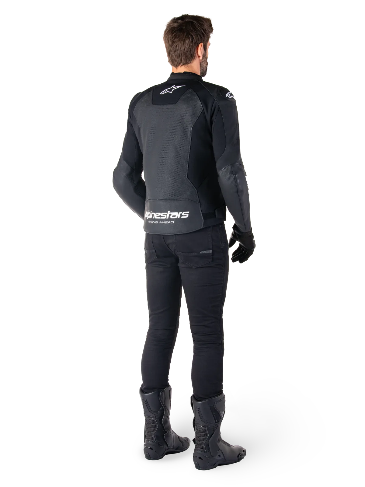 Кожено яке Alpinestars Faster V3 Airflow Black White