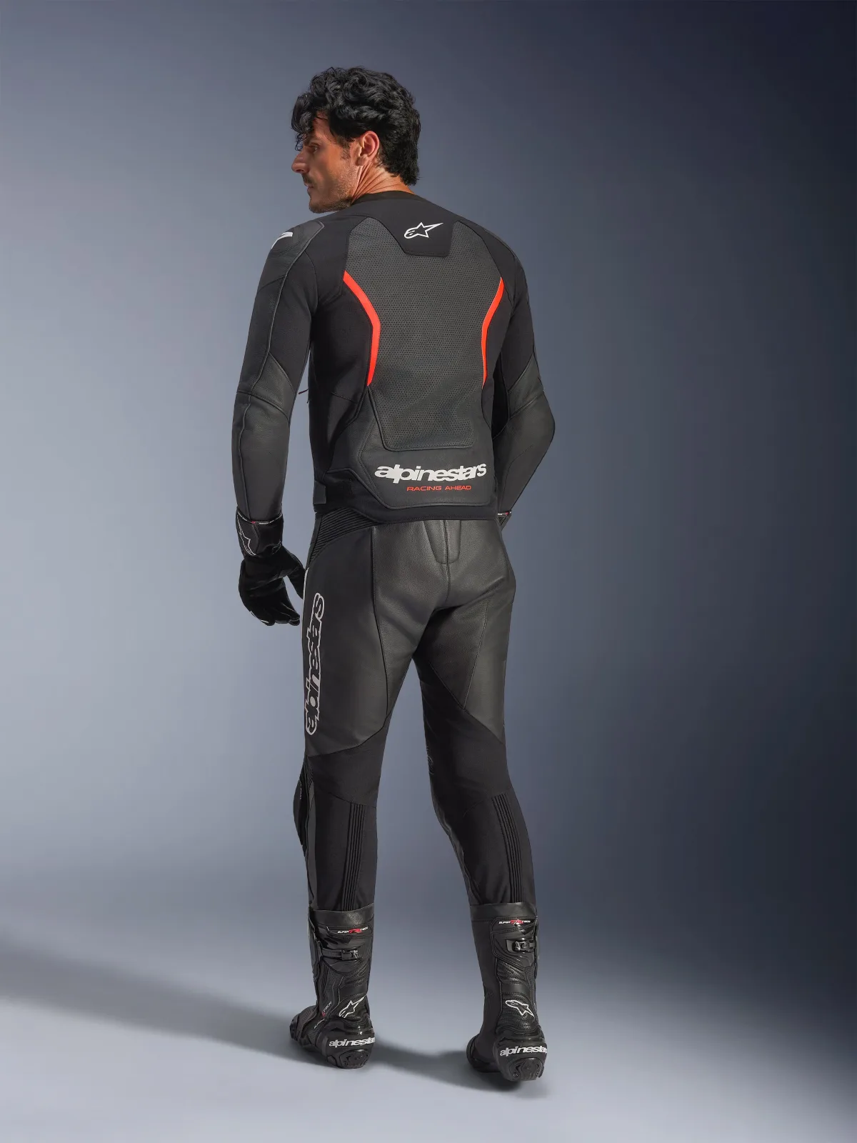Кожено яке Alpinestars GP Force V2 Air Black Red Fluo