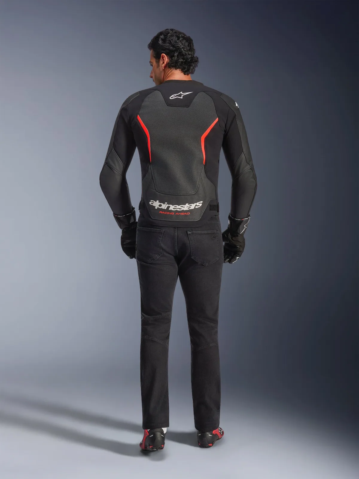 Кожено яке Alpinestars GP Force V2 Air Black Red Fluo
