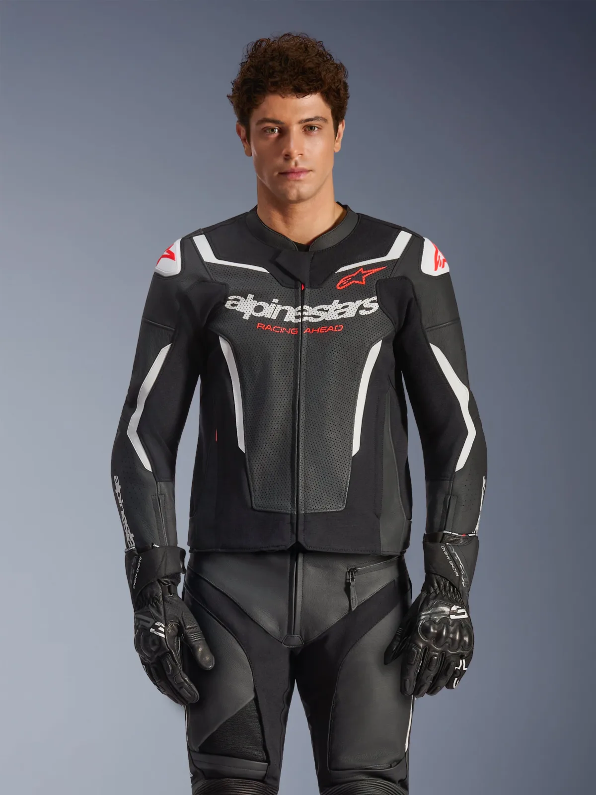 Кожено яке Alpinestars GP Force V2 Air Black White