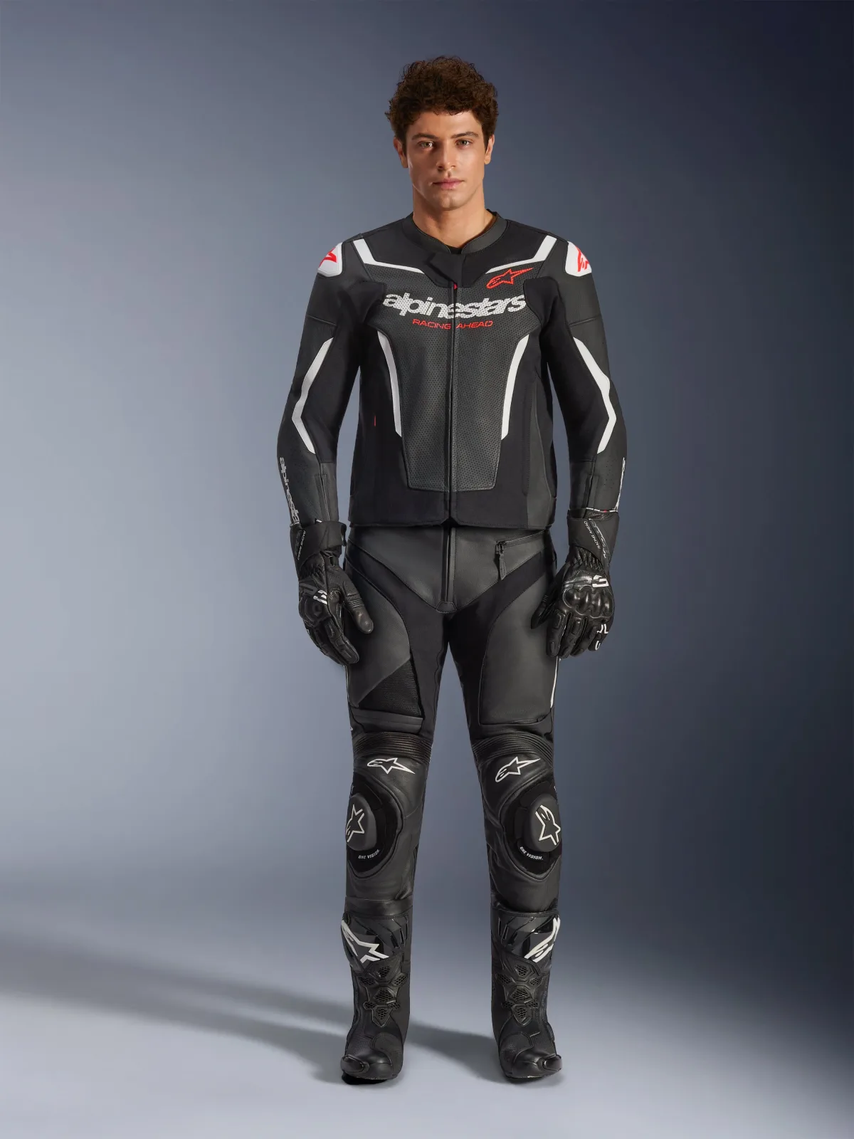 Кожено яке Alpinestars GP Force V2 Air Black White