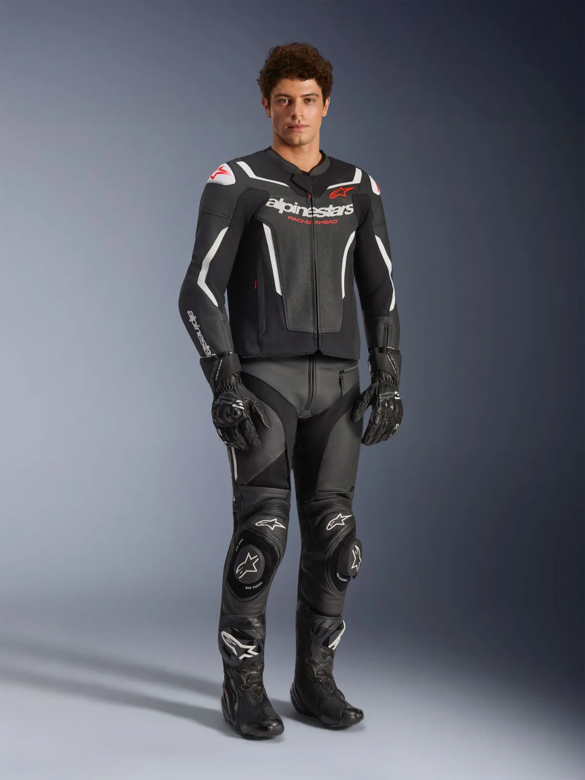 Кожено яке Alpinestars GP Force V2 Air Black White