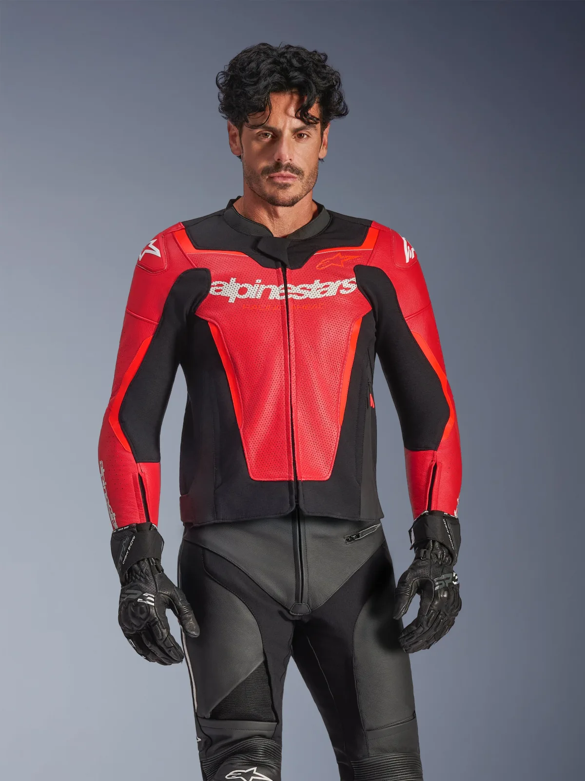 Кожено яке Alpinestars GP Force V2 Air Red Red Fluo