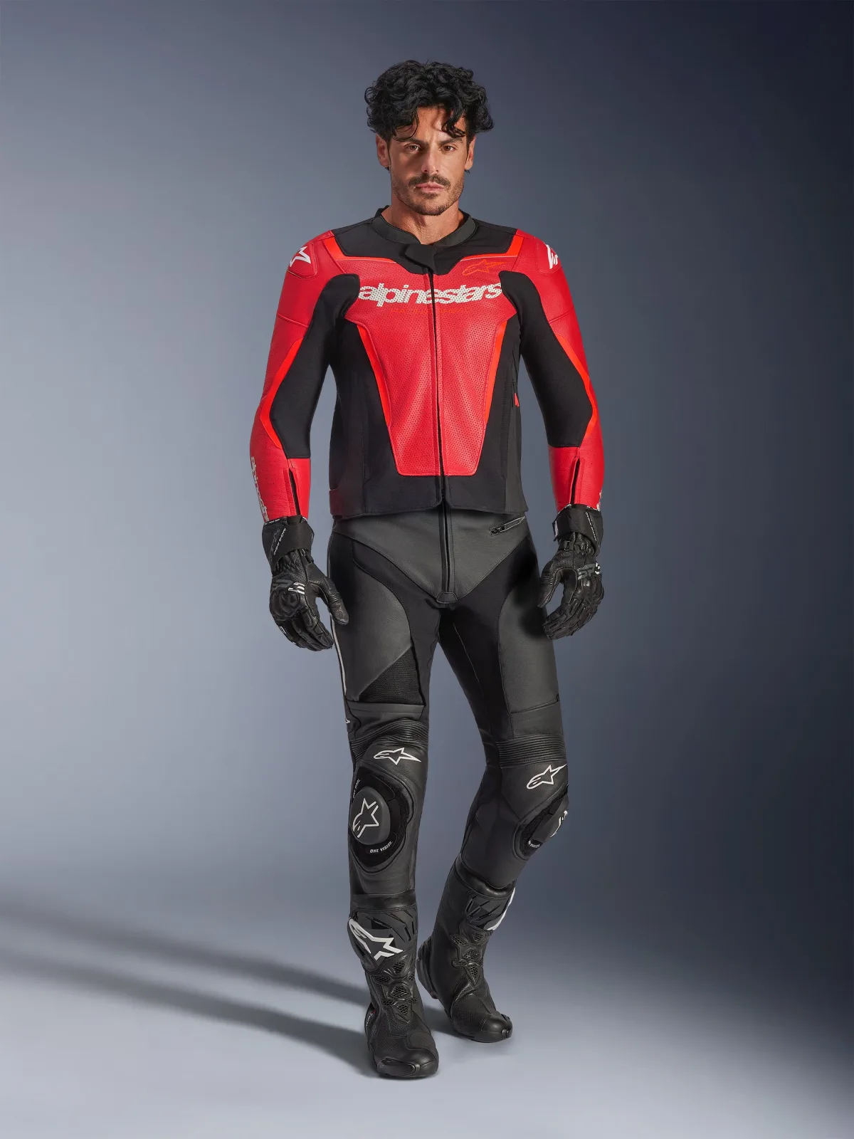 Кожено яке Alpinestars GP Force V2 Air Red Red Fluo