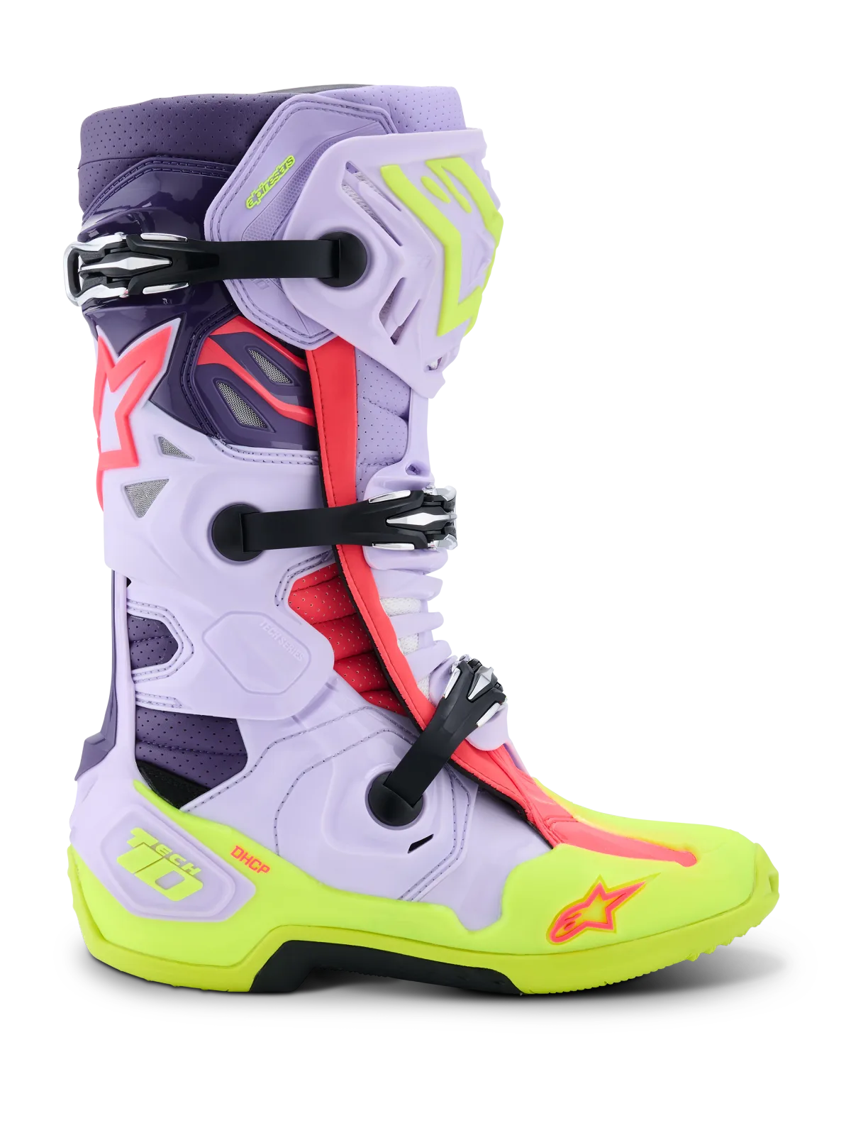 Мотокрос ботуши Alpinestars Tech 10 Supervented Purple Yellow Fluo Diva Pink