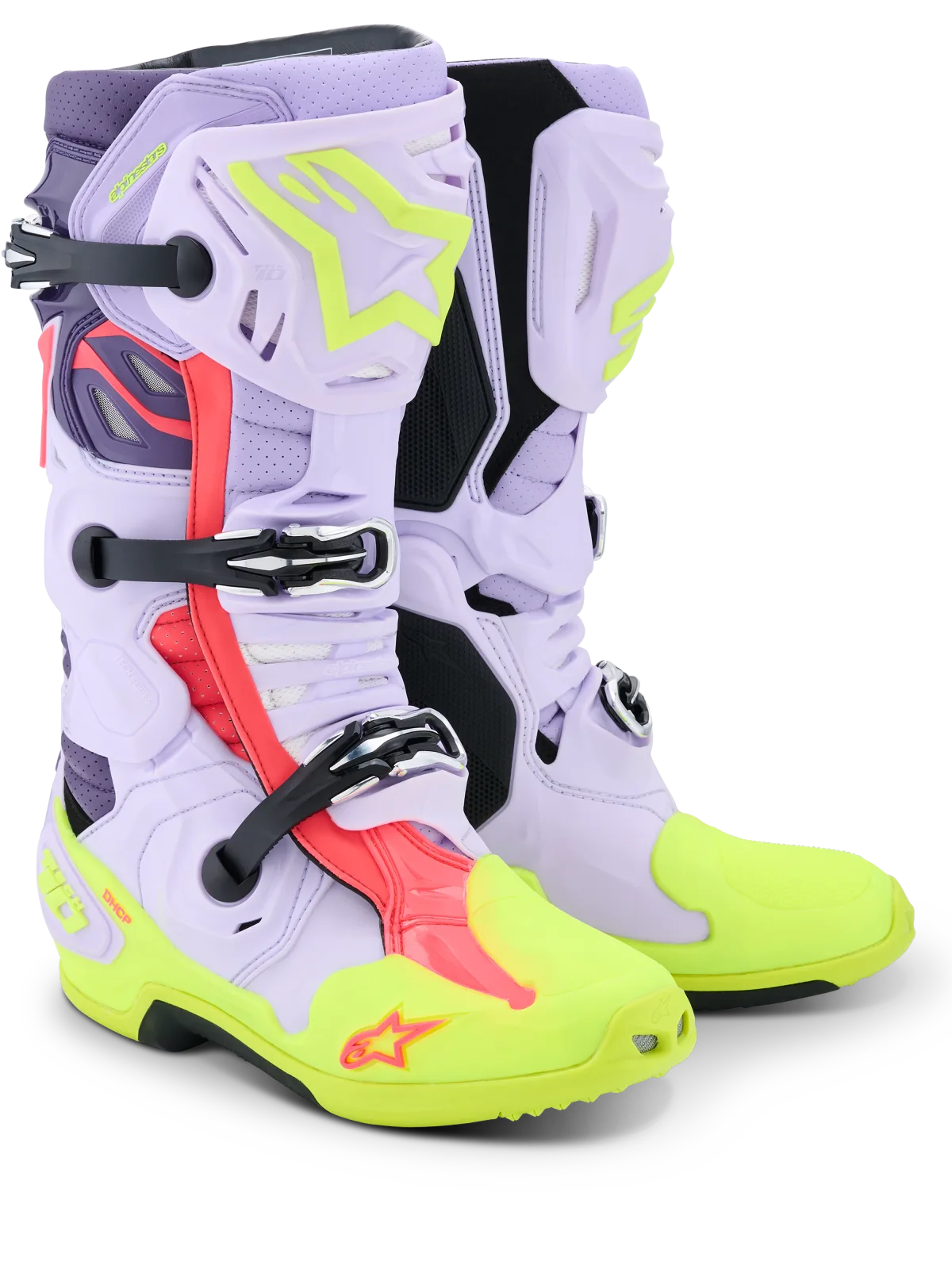 Мотокрос ботуши Alpinestars Tech 10 Supervented Purple Yellow Fluo Diva Pink