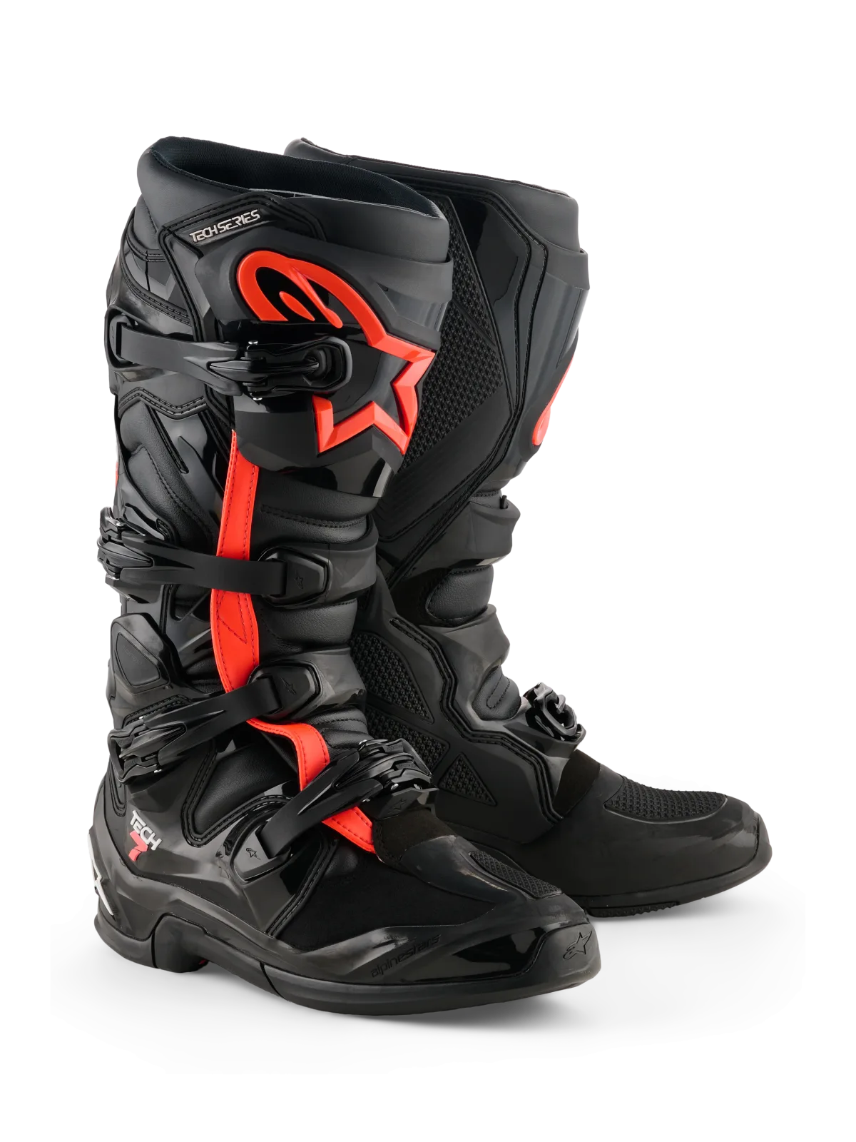 Мотокрос ботуши Alpinestars Tech 7 Black Red Fluo
