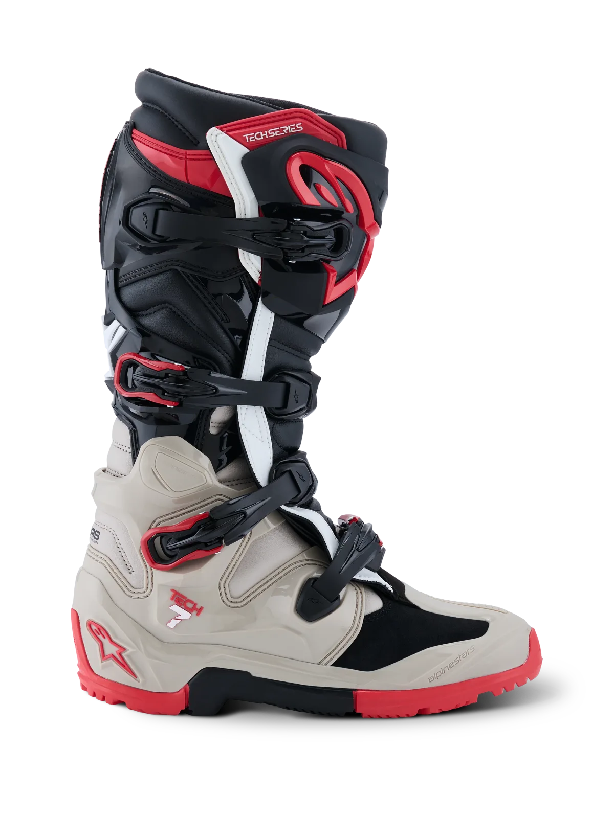 Мотокрос ботуши Alpinestars Tech 7 Enduro Black Light Gray Bright Red