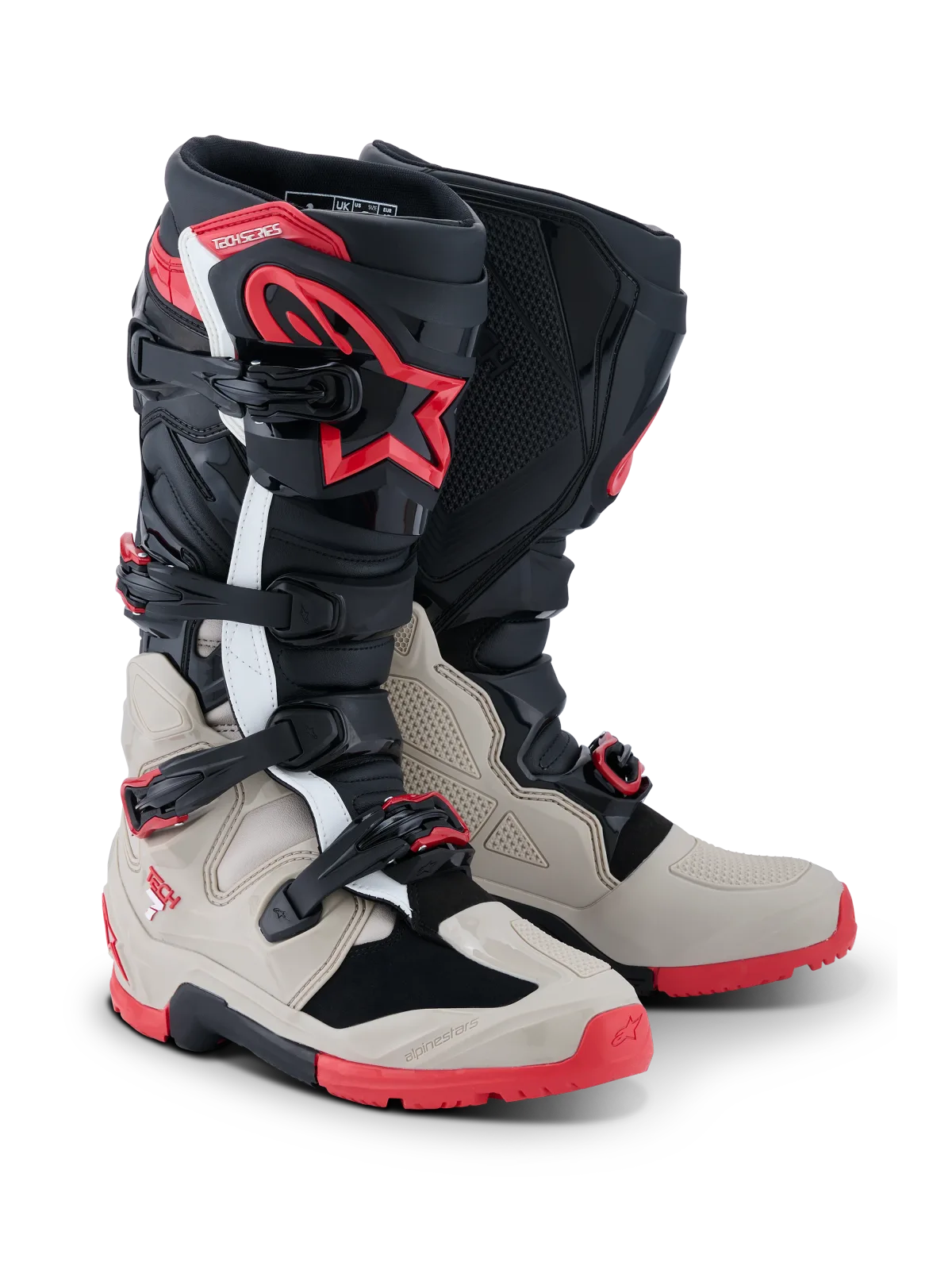 Мотокрос ботуши Alpinestars Tech 7 Enduro Black Light Gray Bright Red