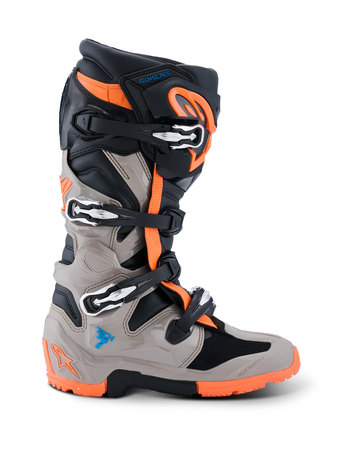 Мотокрос ботуши Alpinestars Tech 7 Enduro Black Warm Gray Orange Fluo