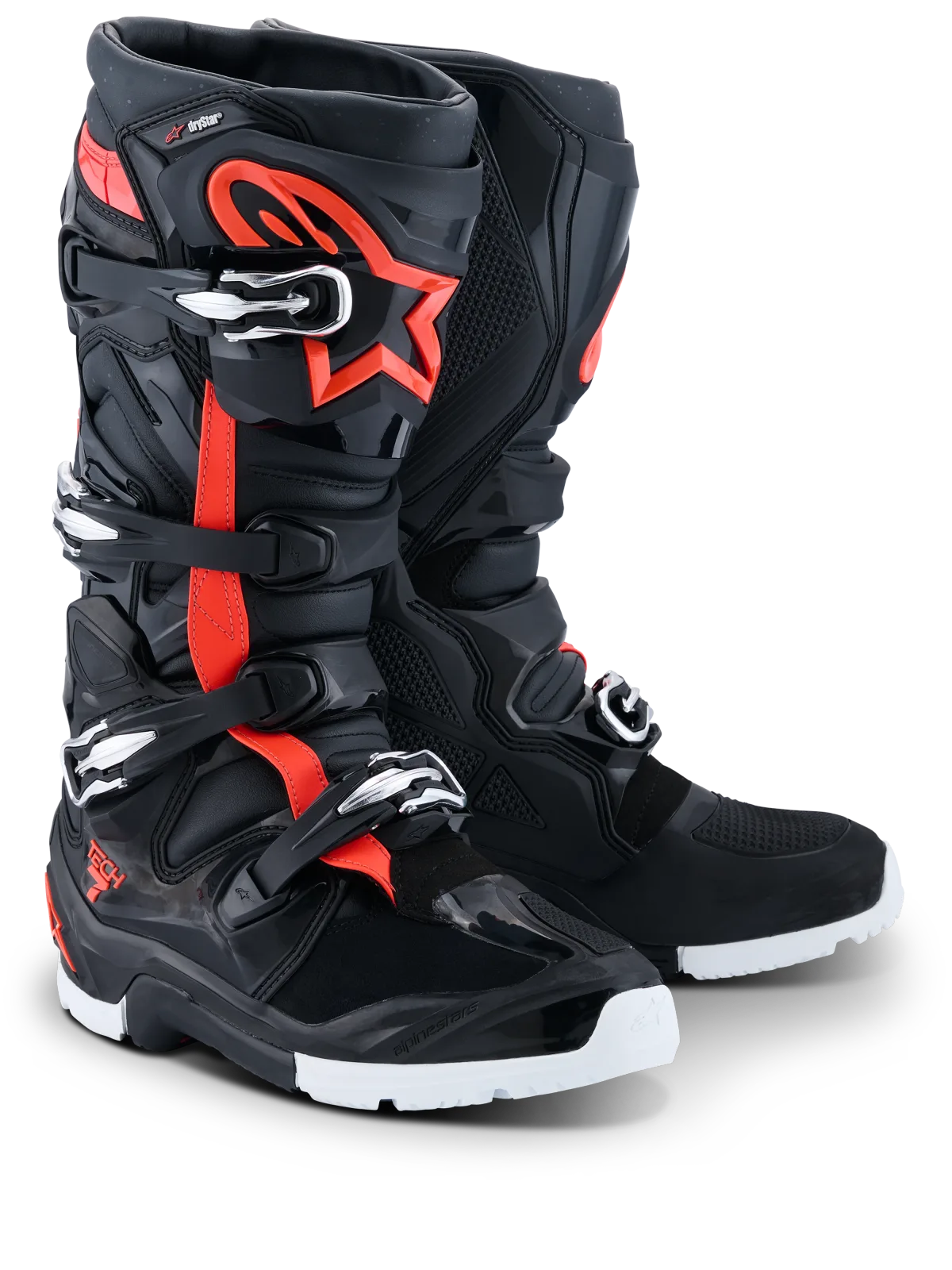 Мотокрос ботуши Alpinestars Tech 7 Enduro Drystar Black Red Fluo White