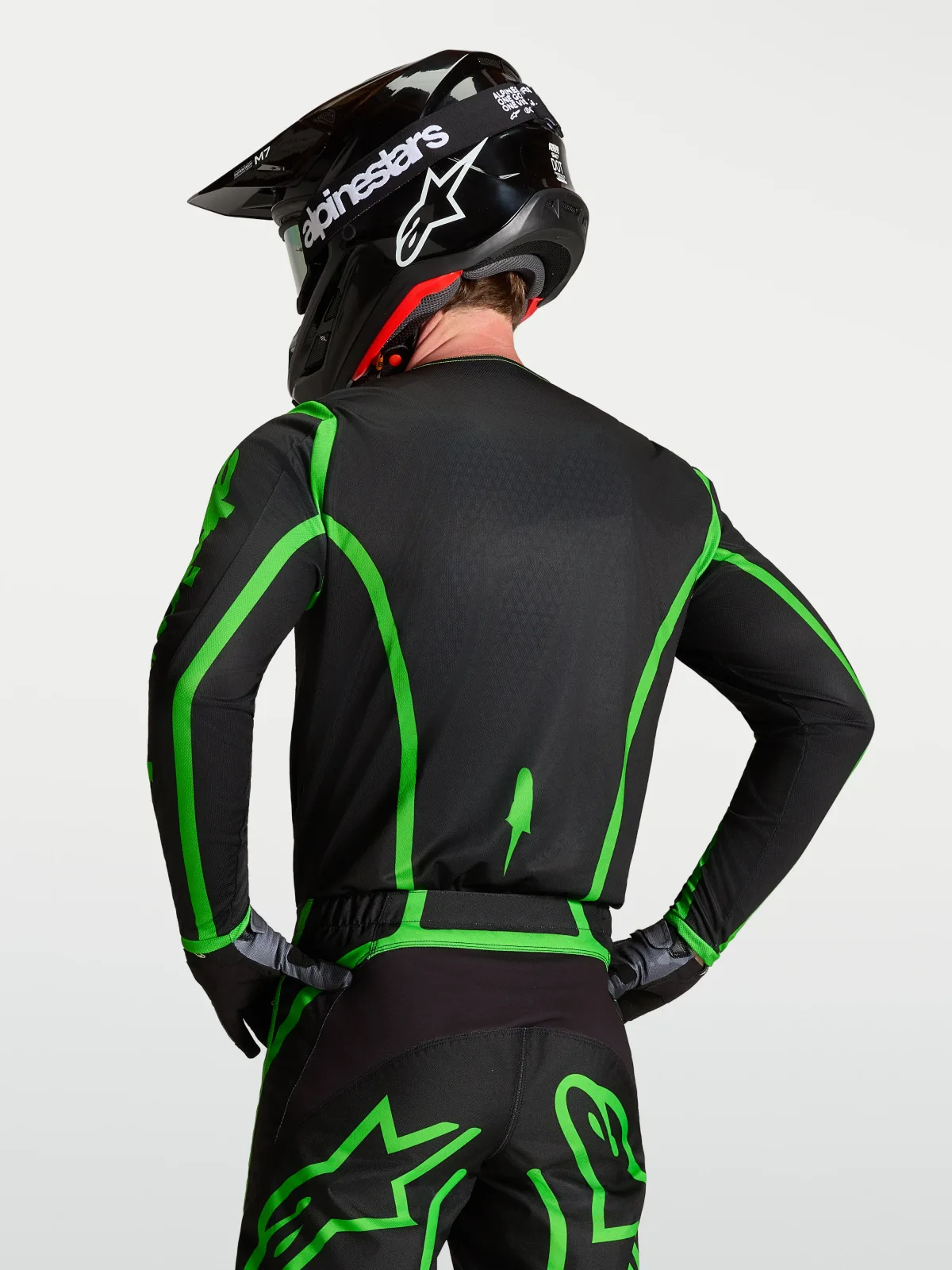 Мотокрос джърси Alpinestars Fluid Apex V2 Black Green Fluo