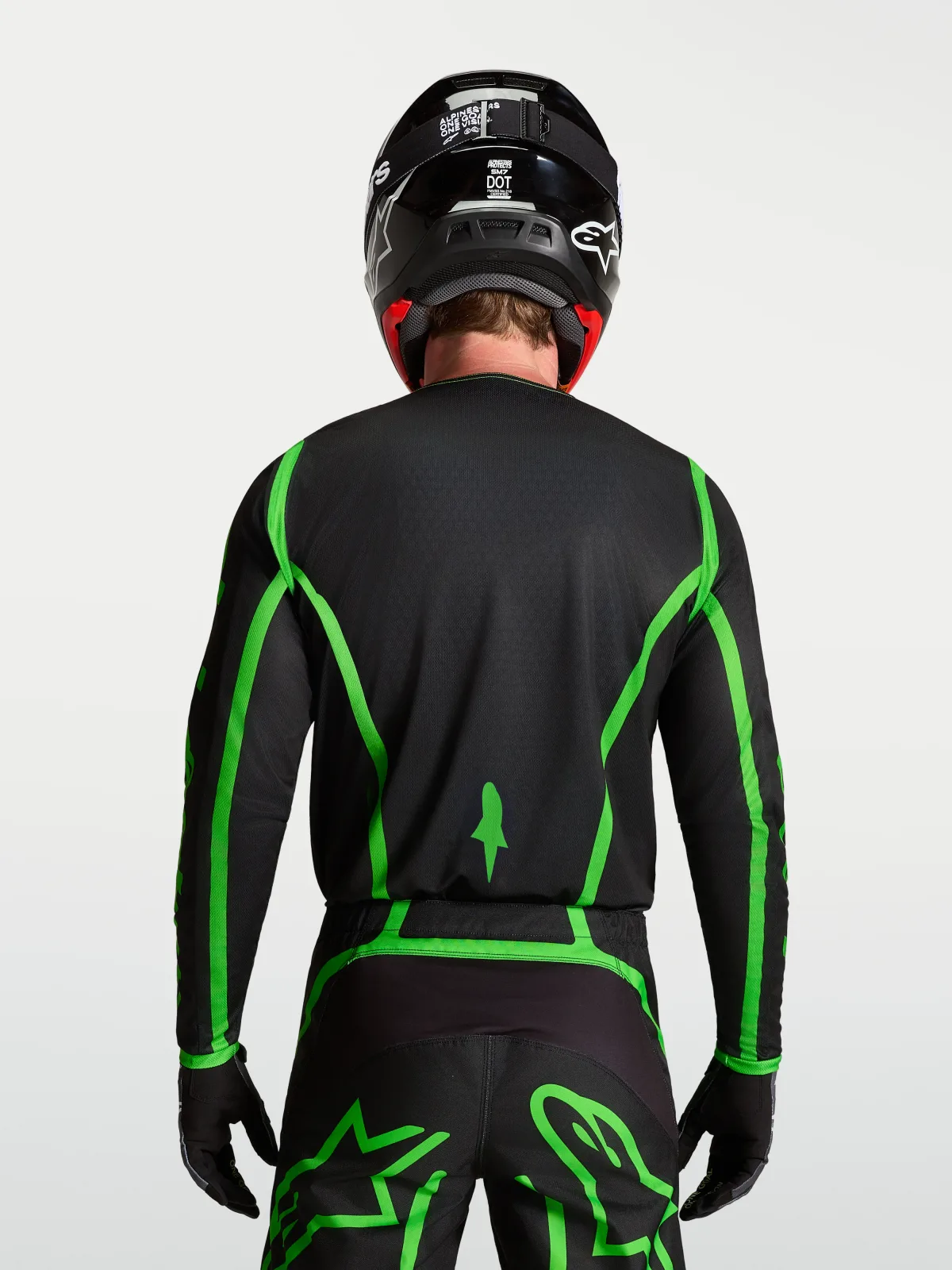 Мотокрос джърси Alpinestars Fluid Apex V2 Black Green Fluo