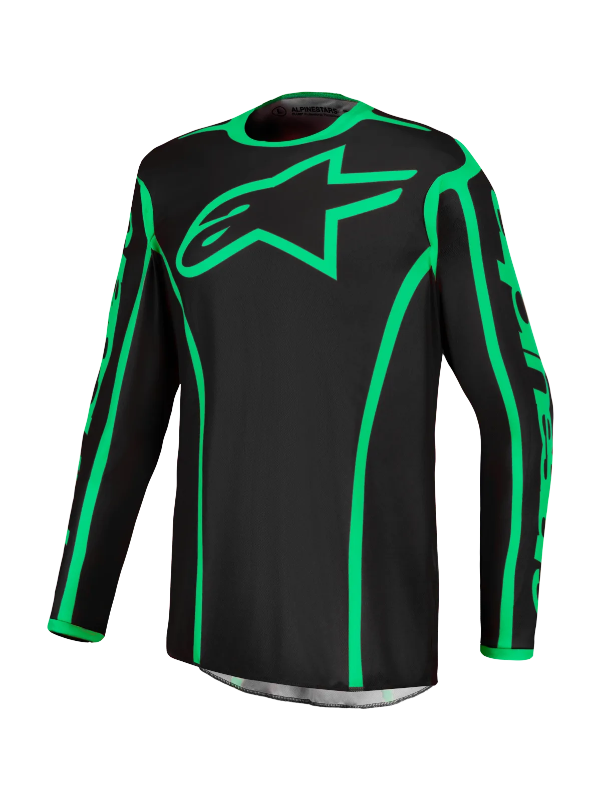 Мотокрос джърси Alpinestars Fluid Apex V2 Black Green Fluo
