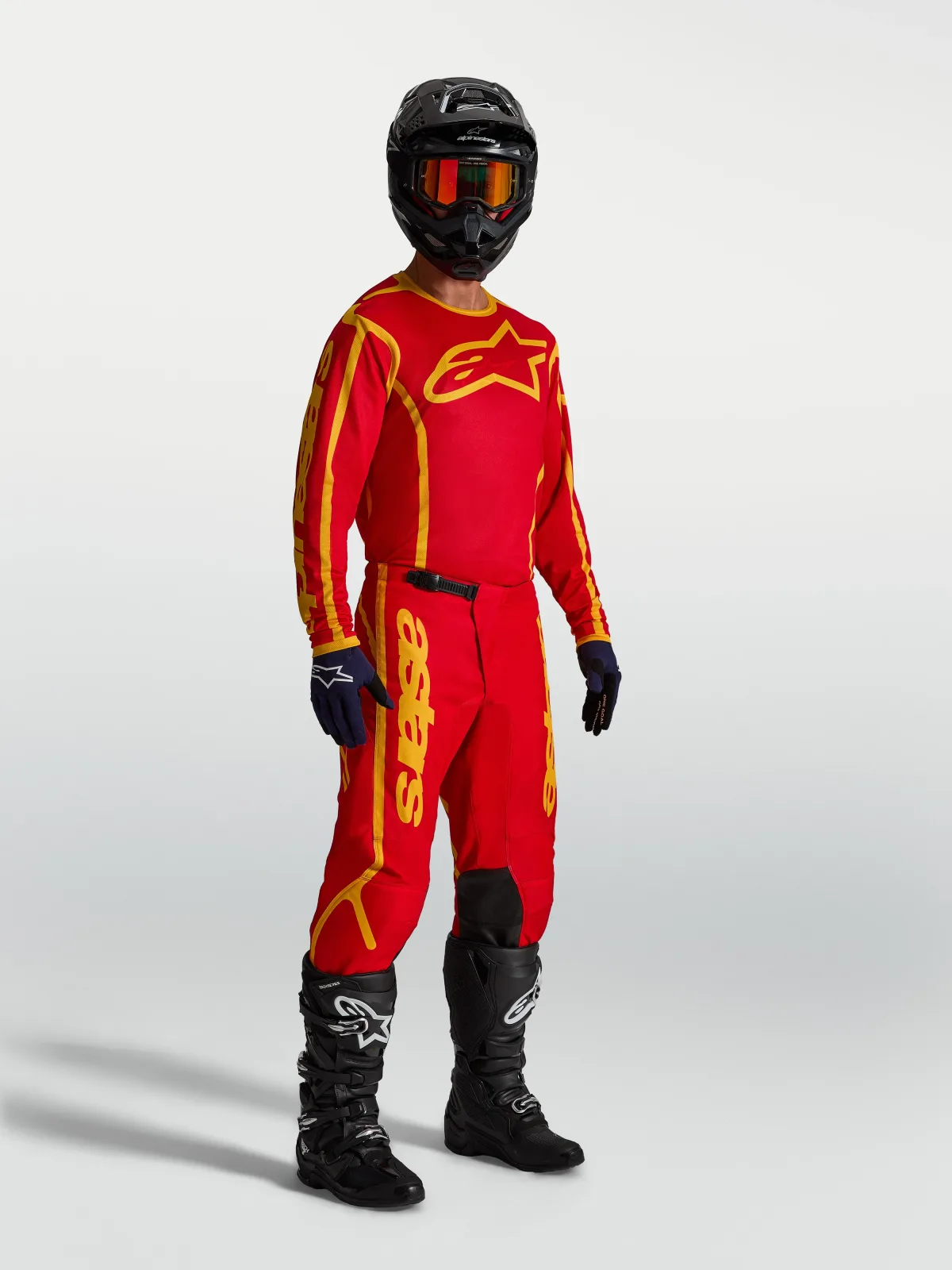 Мотокрос джърси Alpinestars Fluid Apex V2 Fire Red Gold