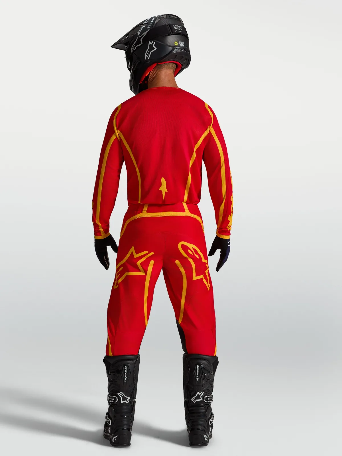 Мотокрос джърси Alpinestars Fluid Apex V2 Fire Red Gold