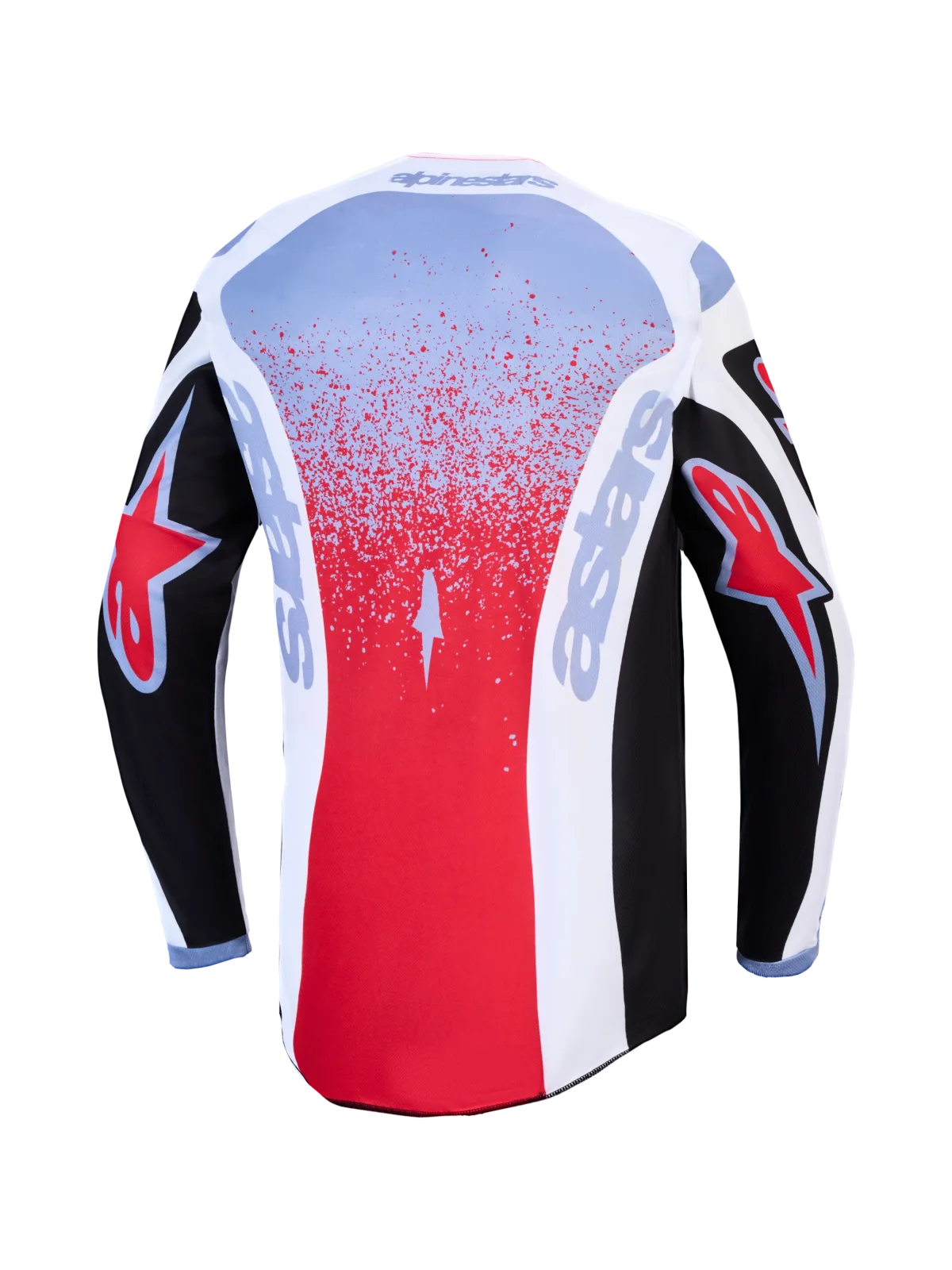 Мотокрос джърси Alpinestars Fluid Drag Black White Light Blue Red Fluo