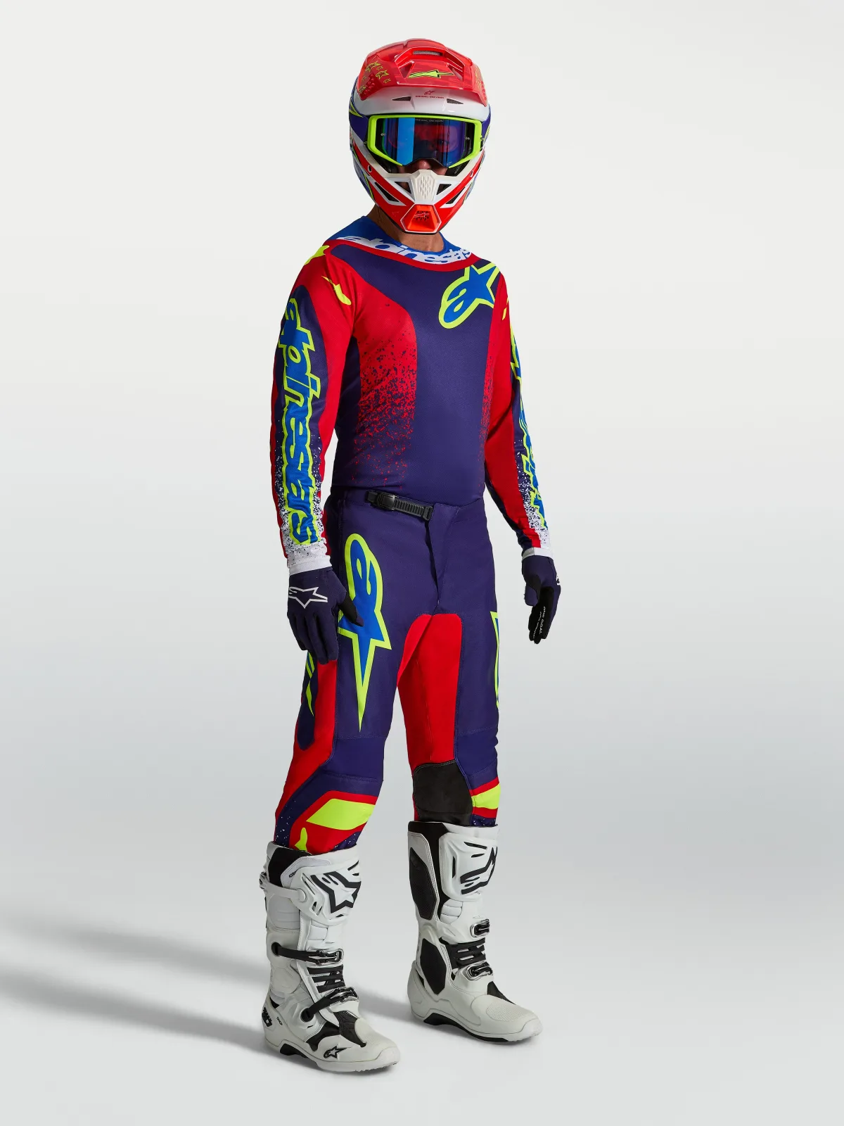 Мотокрос джърси Alpinestars Fluid Drag Blue Navy Fire Red White