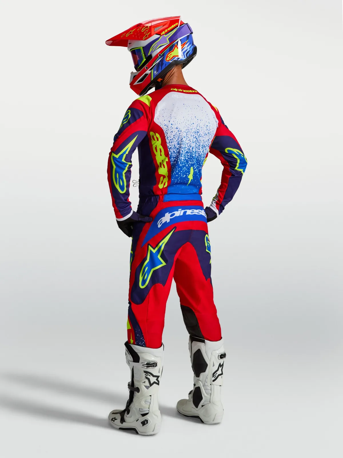 Мотокрос джърси Alpinestars Fluid Drag Blue Navy Fire Red White