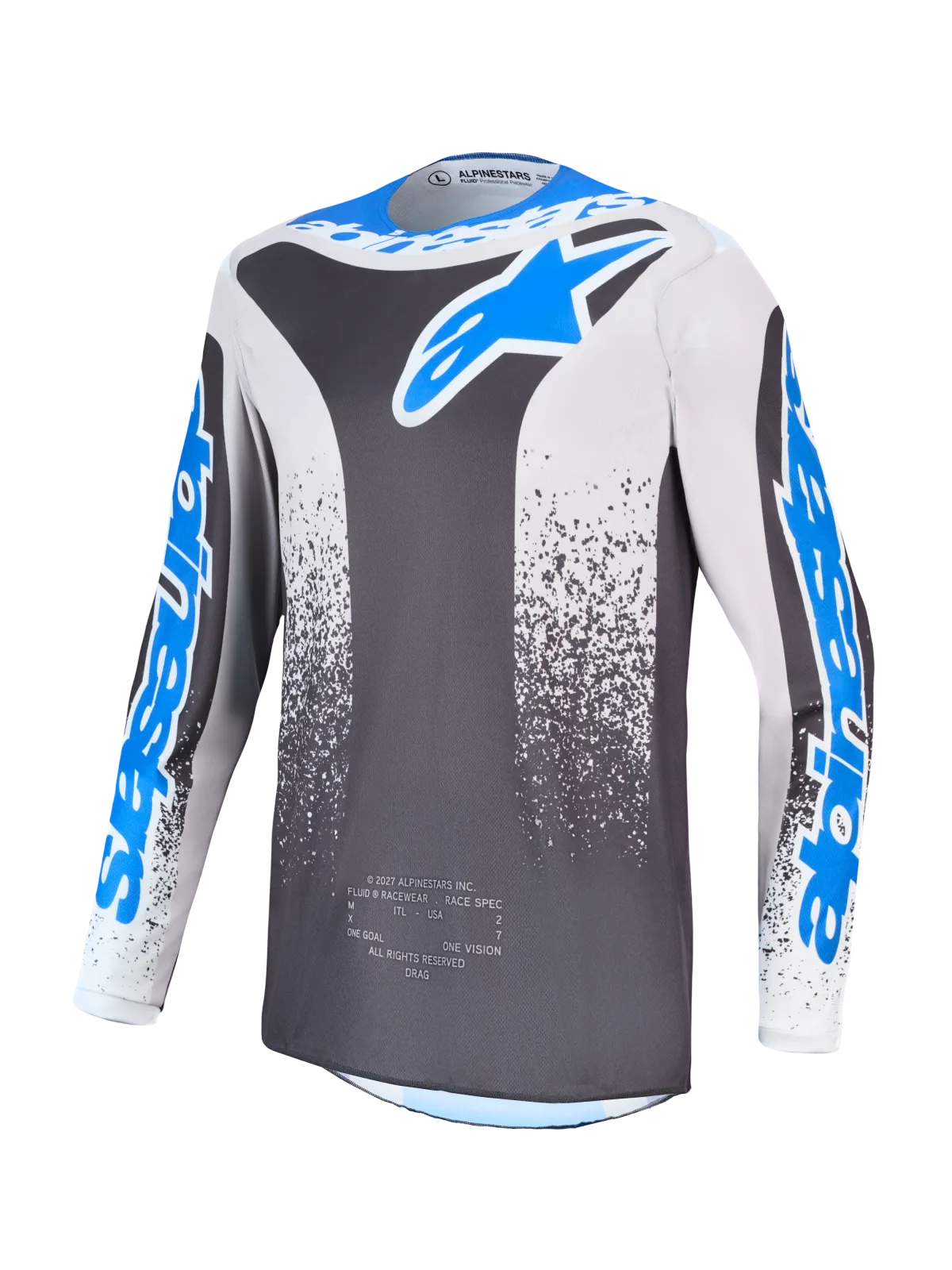 Мотокрос джърси Alpinestars Fluid Drag Graystone Light Lilac Ucla Blue