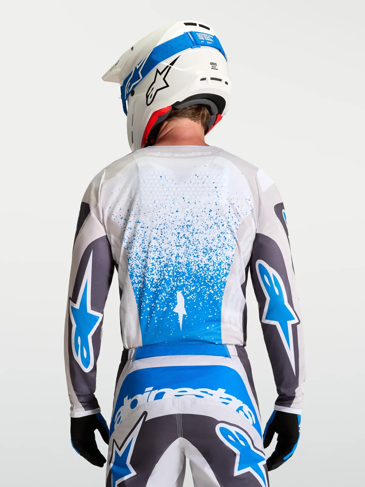 Мотокрос джърси Alpinestars Fluid Drag Graystone Light Lilac Ucla Blue