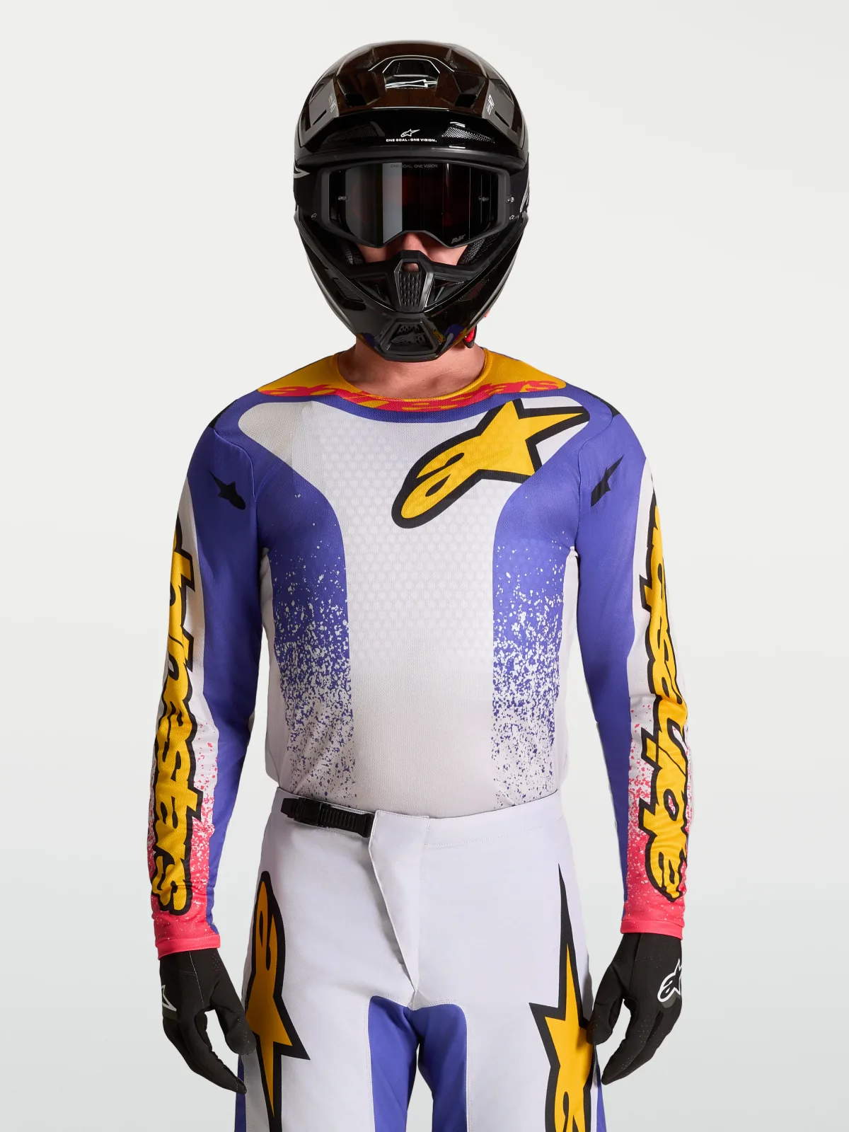 Мотокрос джърси Alpinestars Fluid Drag Light Lilac Blue Iris Gold
