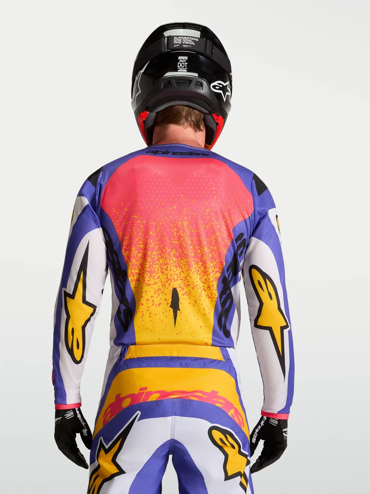 Мотокрос джърси Alpinestars Fluid Drag Light Lilac Blue Iris Gold