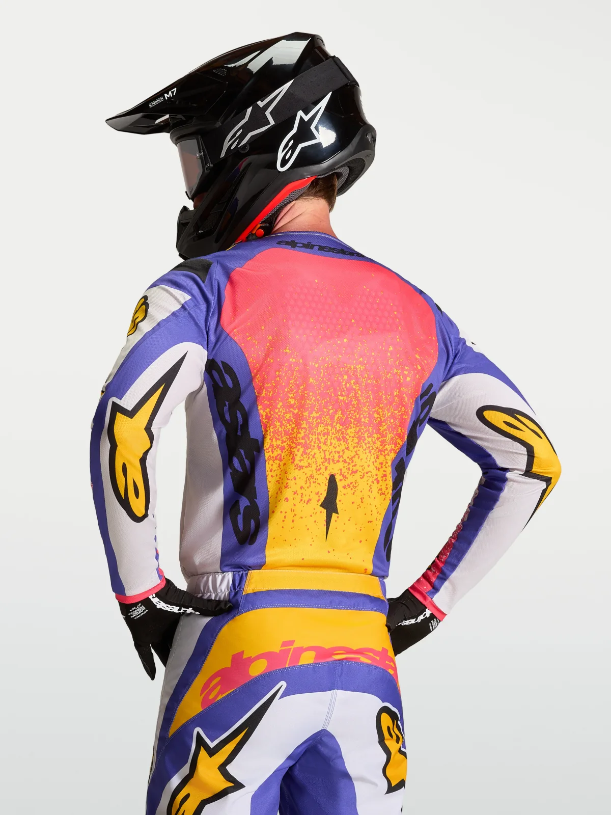 Мотокрос джърси Alpinestars Fluid Drag Light Lilac Blue Iris Gold