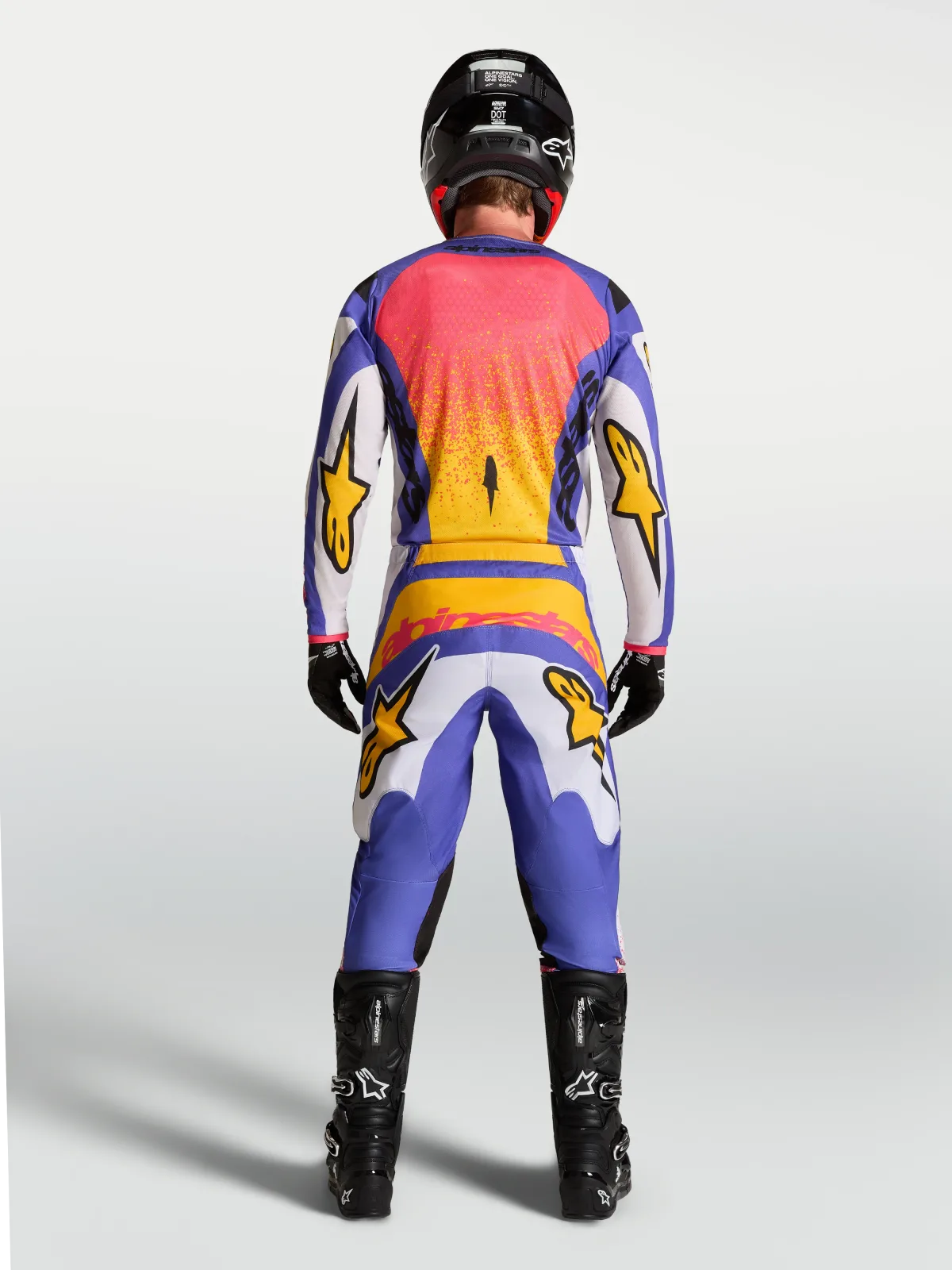Мотокрос джърси Alpinestars Fluid Drag Light Lilac Blue Iris Gold