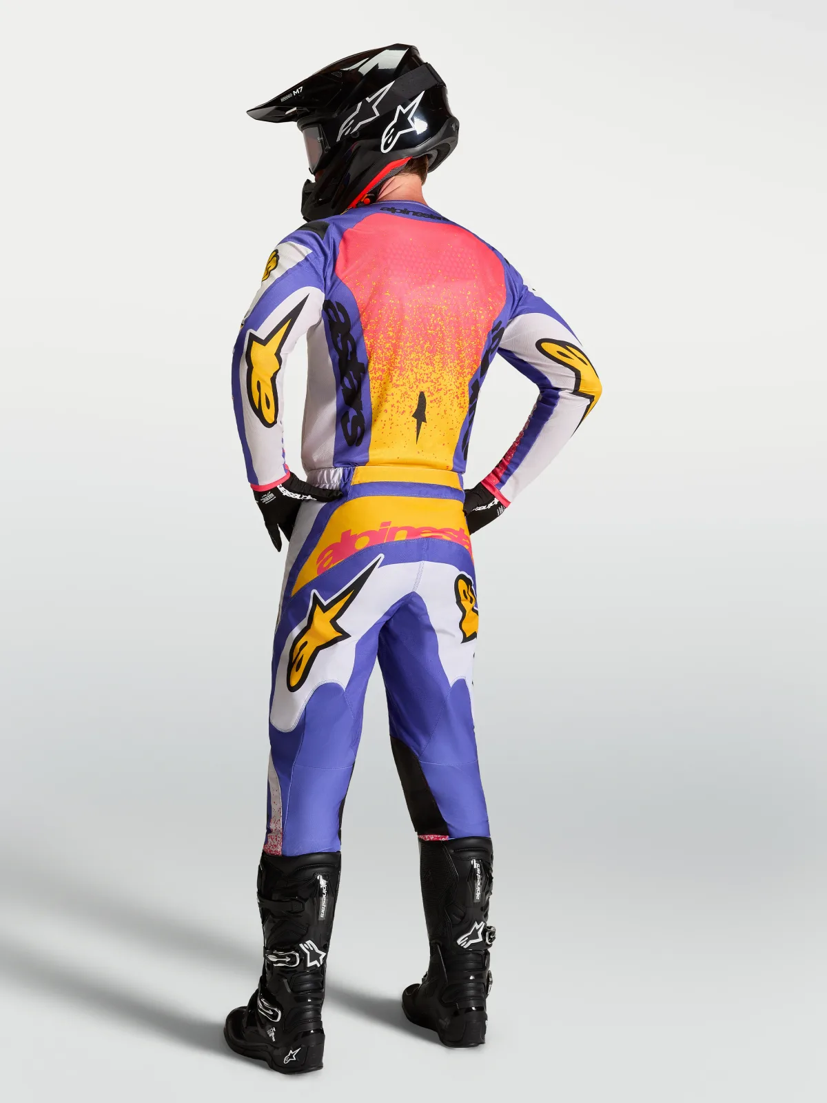 Мотокрос джърси Alpinestars Fluid Drag Light Lilac Blue Iris Gold
