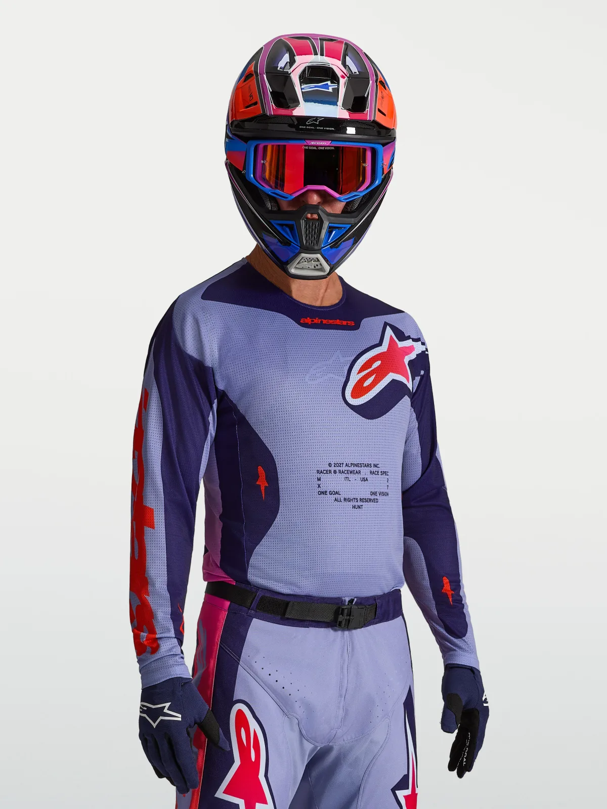 Мотокрос джърси Alpinestars Racer Air Hunt Light Violet Deep Purple Pink Fluo