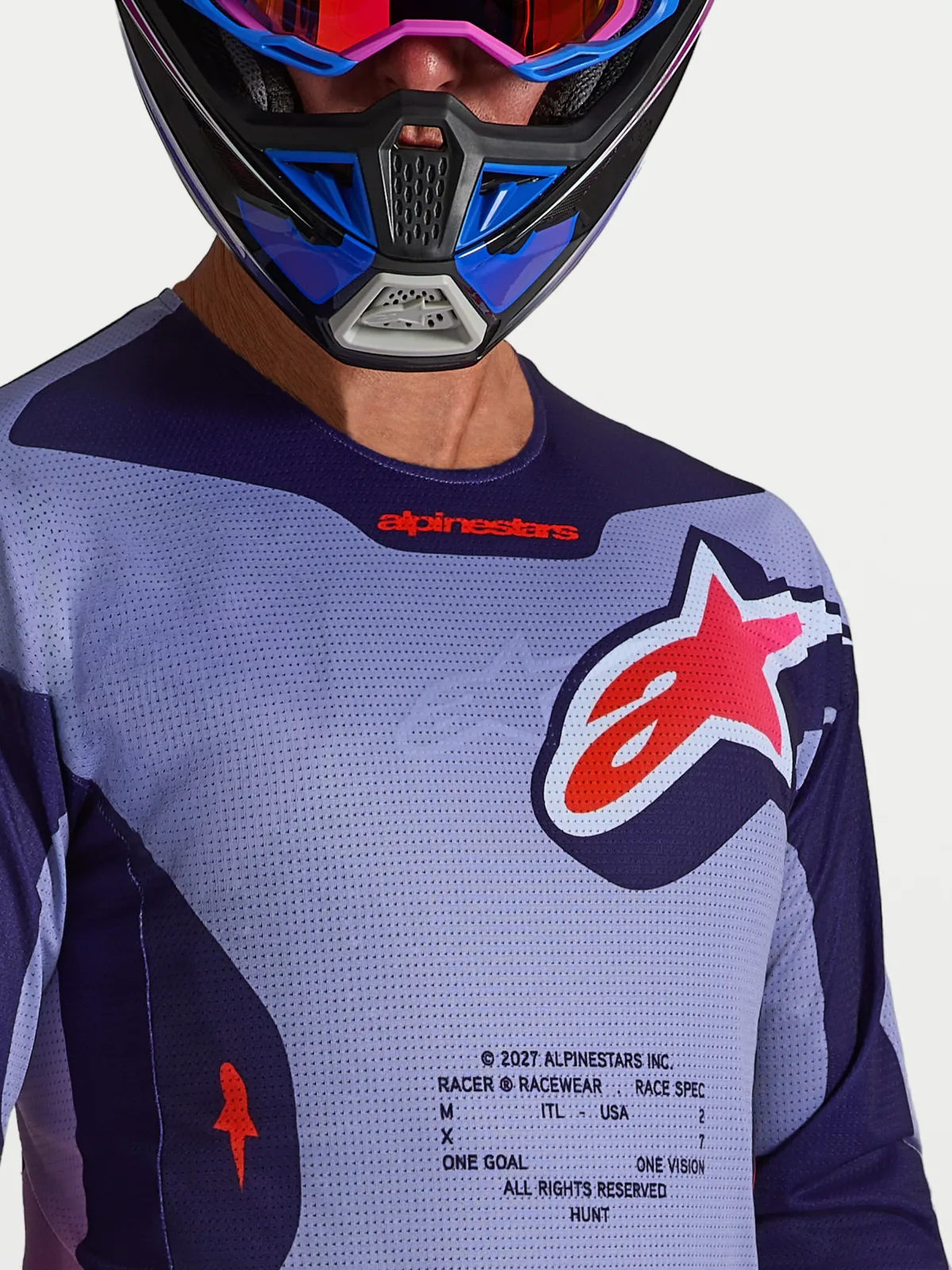 Мотокрос джърси Alpinestars Racer Air Hunt Light Violet Deep Purple Pink Fluo