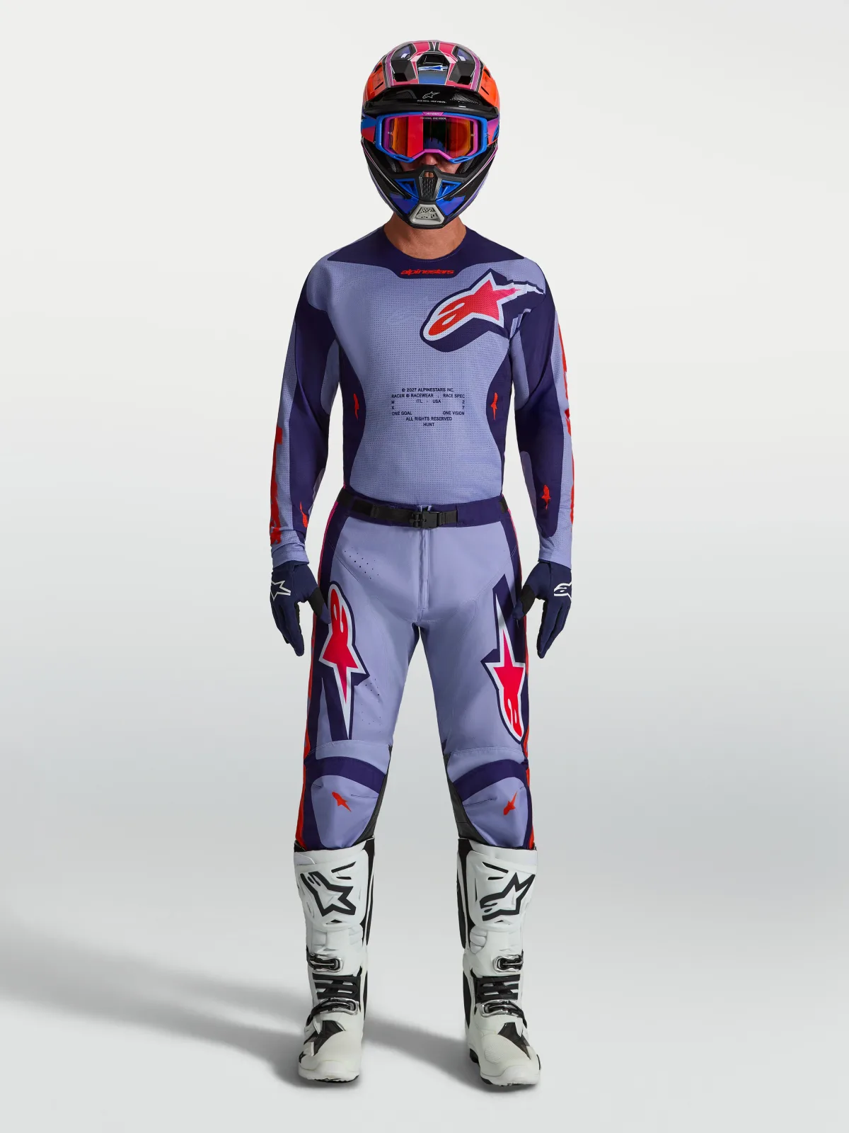 Мотокрос джърси Alpinestars Racer Air Hunt Light Violet Deep Purple Pink Fluo