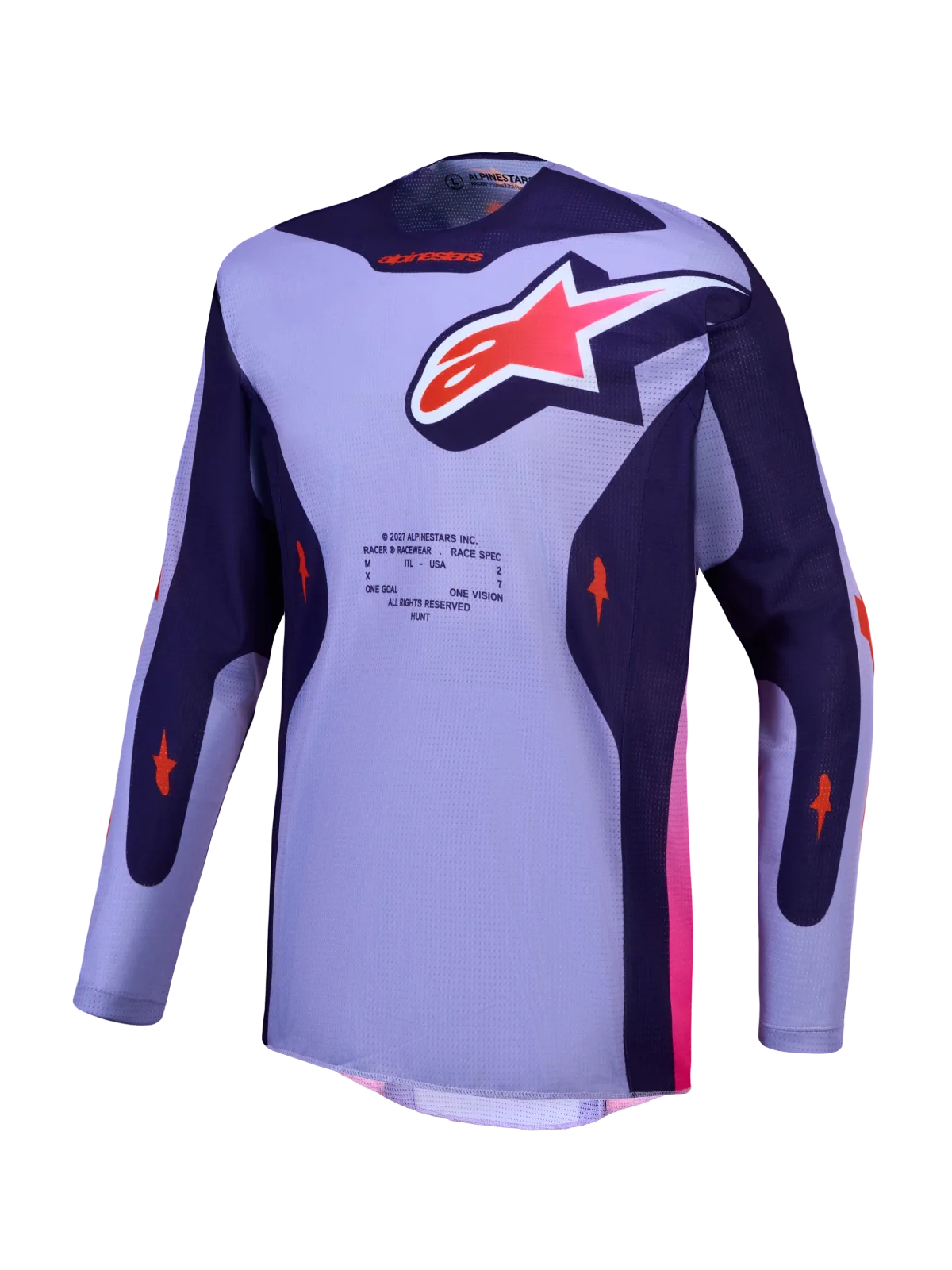 Мотокрос джърси Alpinestars Racer Air Hunt Light Violet Deep Purple Pink Fluo
