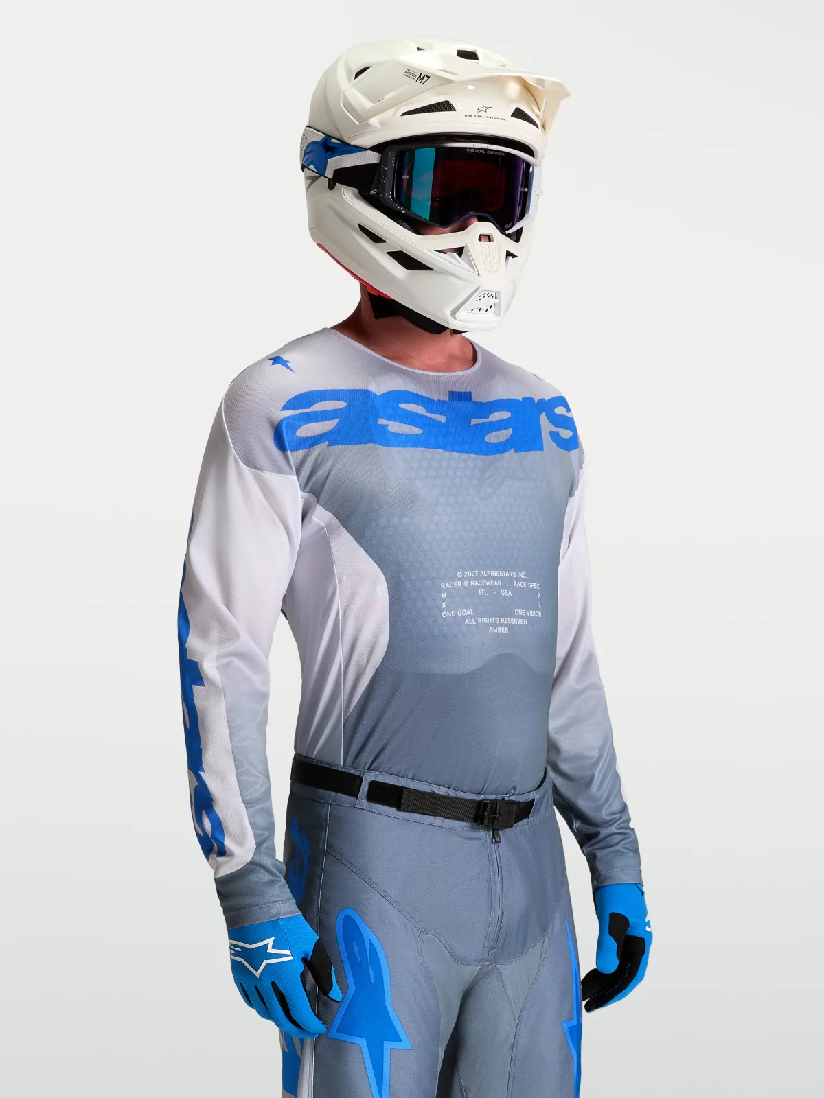 Мотокрос джърси Alpinestars Racer Amber Ash Gray Light Lilac Ucla Blue