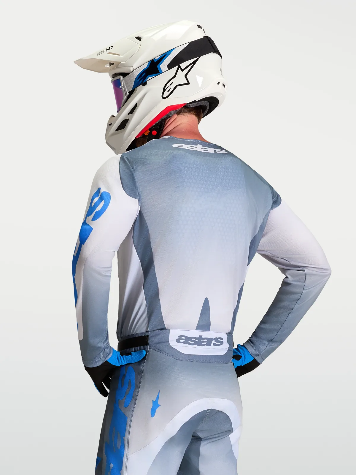 Мотокрос джърси Alpinestars Racer Amber Ash Gray Light Lilac Ucla Blue