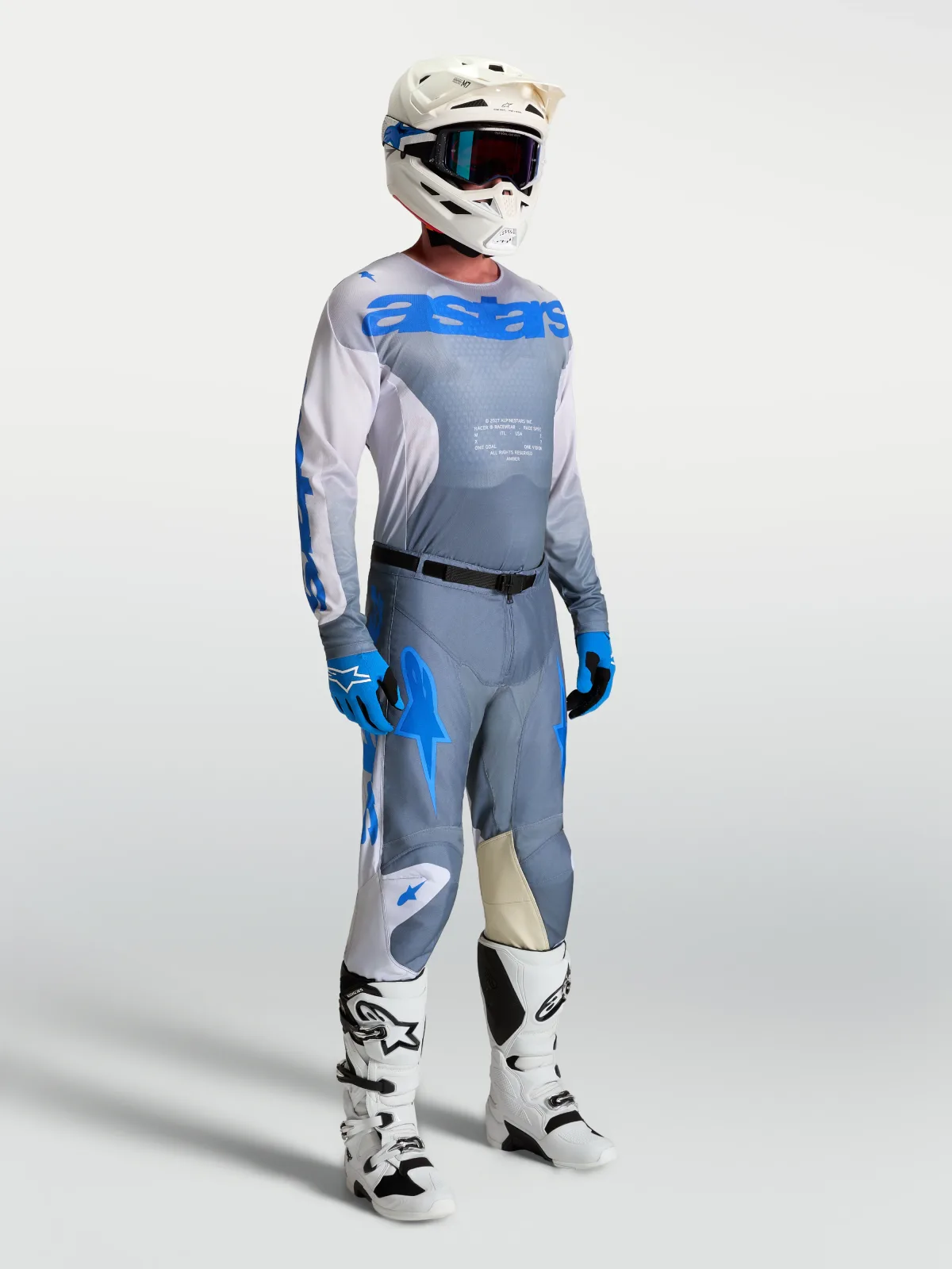 Мотокрос джърси Alpinestars Racer Amber Ash Gray Light Lilac Ucla Blue