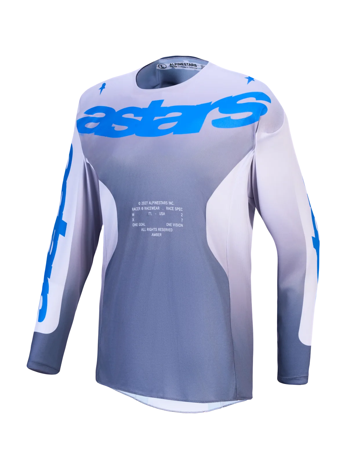 Мотокрос джърси Alpinestars Racer Amber Ash Gray Light Lilac Ucla Blue
