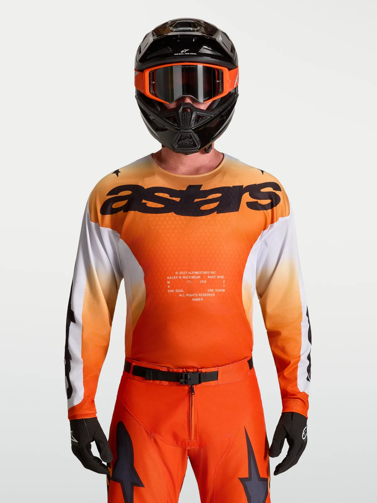 Мотокрос джърси Alpinestars Racer Amber Cardinal Red Light Lilac Black