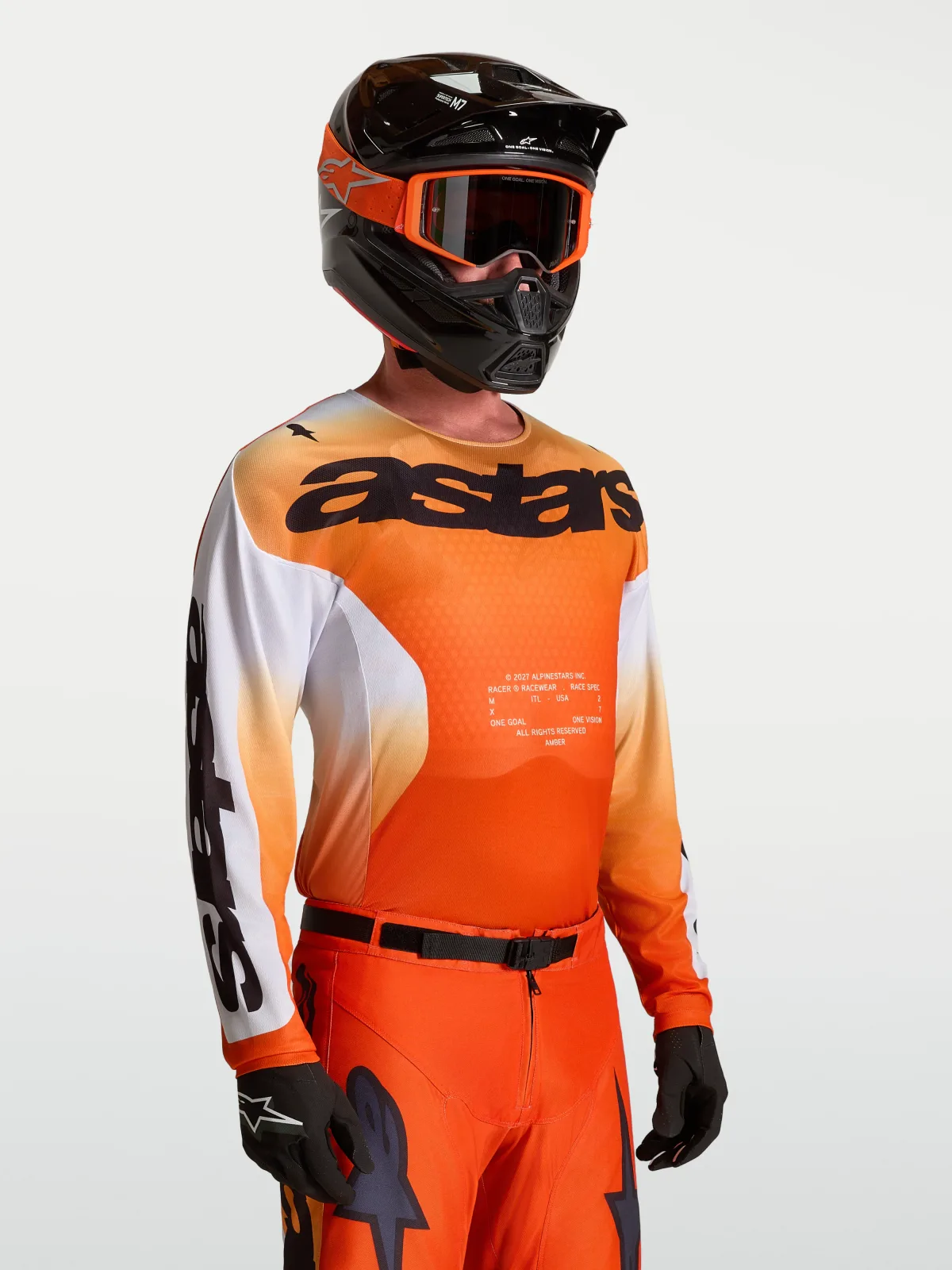 Мотокрос джърси Alpinestars Racer Amber Cardinal Red Light Lilac Black