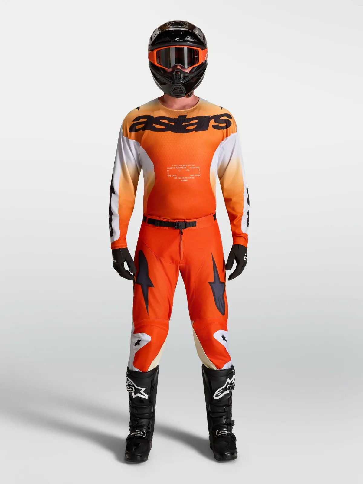 Мотокрос джърси Alpinestars Racer Amber Cardinal Red Light Lilac Black