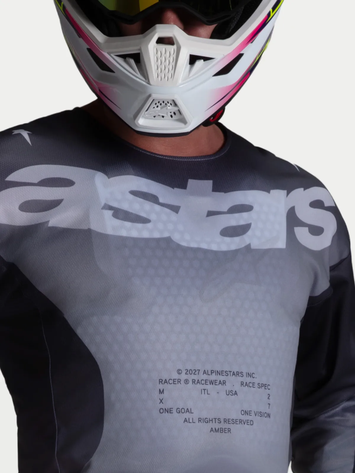 Мотокрос джърси Alpinestars Racer Amber Graystone Cold Gray Light Lilac
