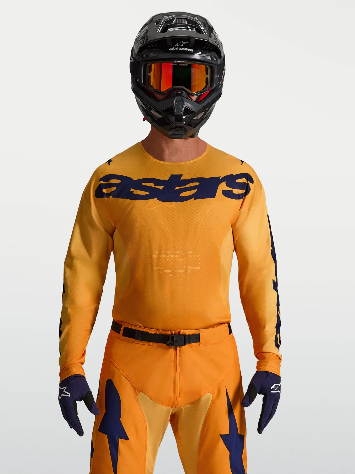 Мотокрос джърси Alpinestars Racer Amber Orange Gold Deep Blue