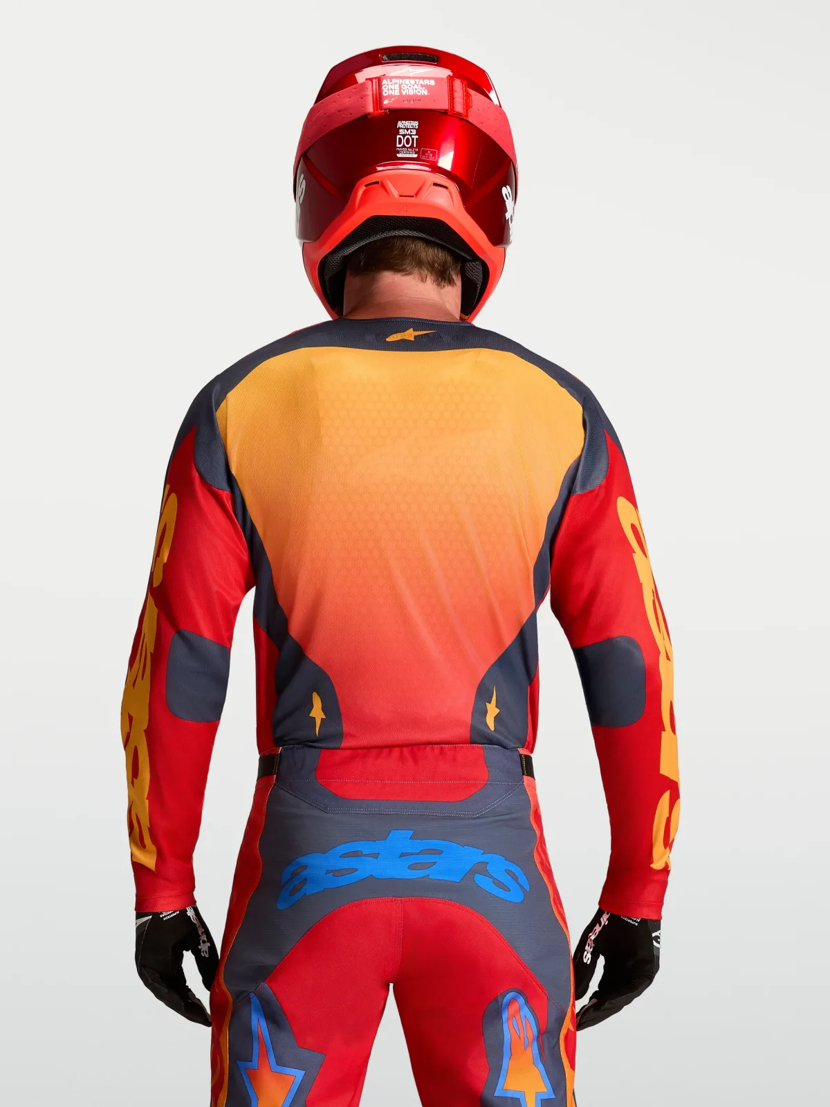 Мотокрос джърси Alpinestars Racer Hunt Fire Red Graystone Hot Coral