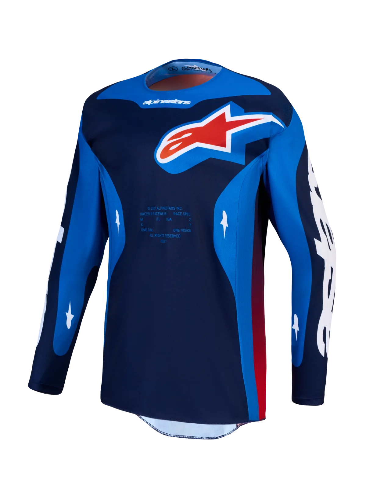 Мотокрос джърси Alpinestars Racer Hunt Strong Blue Deep Blue Fire Red