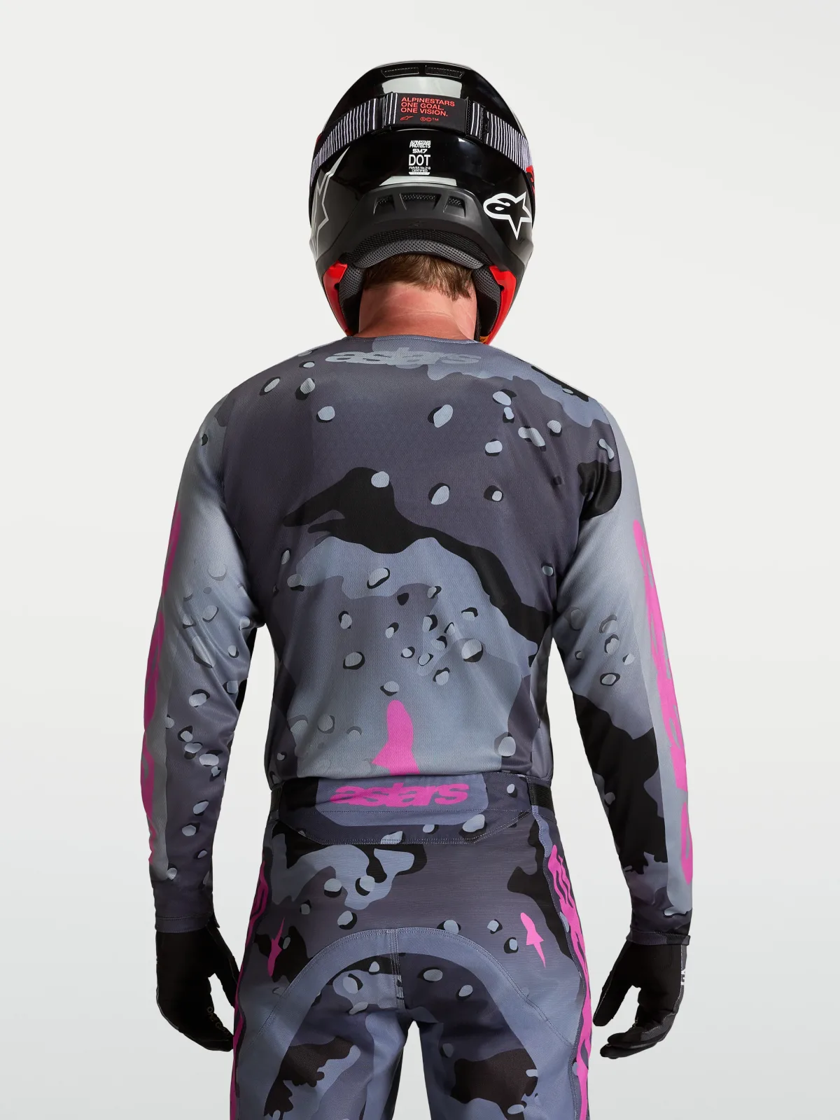 Мотокрос джърси Alpinestars Racer Lone Gray Camo Purple